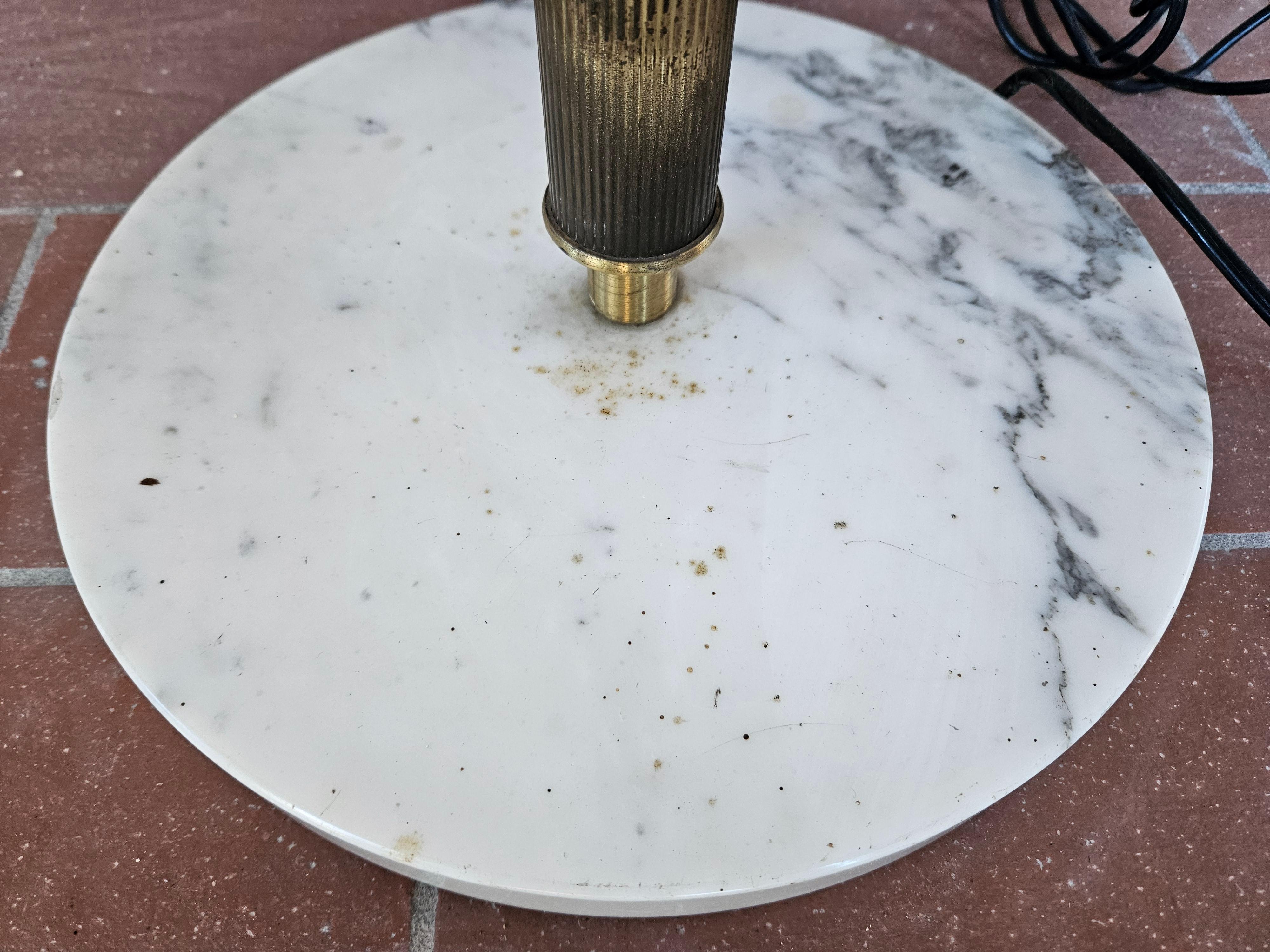 Floor lamp floor lamp made of glass, brass and marble 1980s For Sale 7