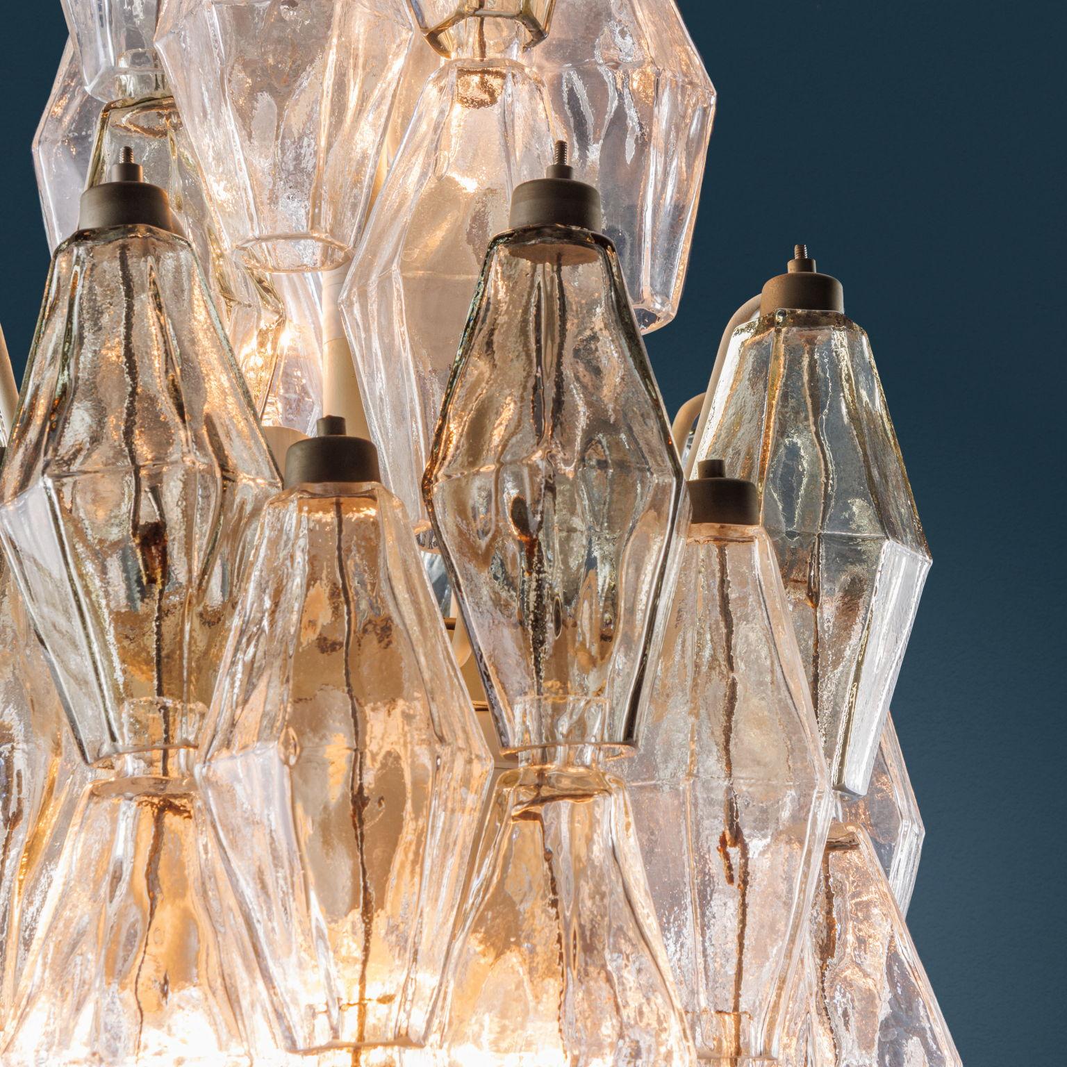Mid-Century Modern Carlo Scarpa for Venini 'Poliedri' lamp in murano glass For Sale