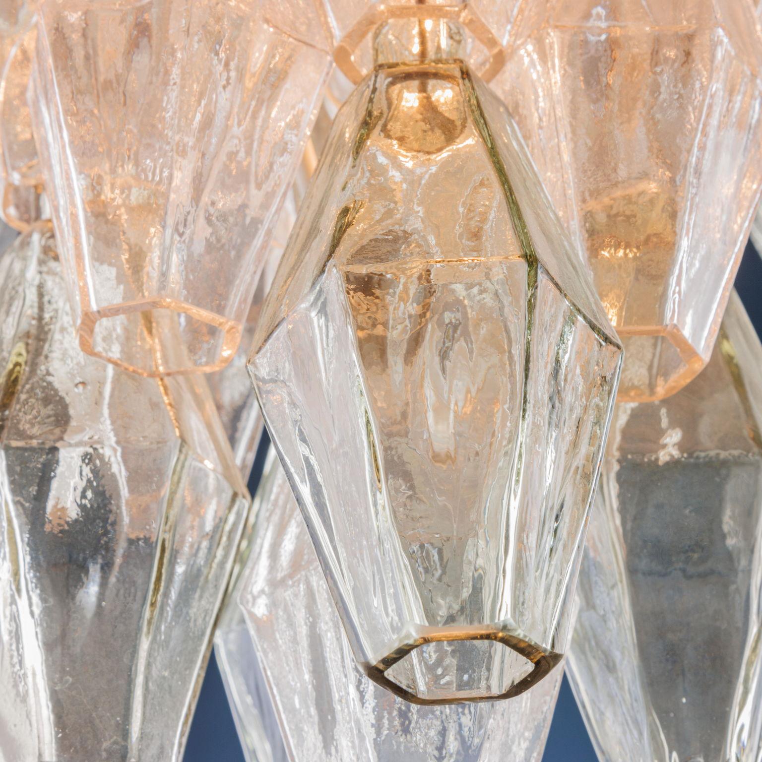 Mid-20th Century Carlo Scarpa for Venini 'Poliedri' lamp in murano glass For Sale
