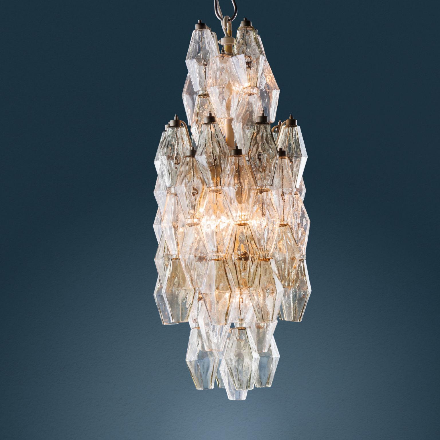 Carlo Scarpa for Venini 'Poliedri' lamp in murano glass For Sale