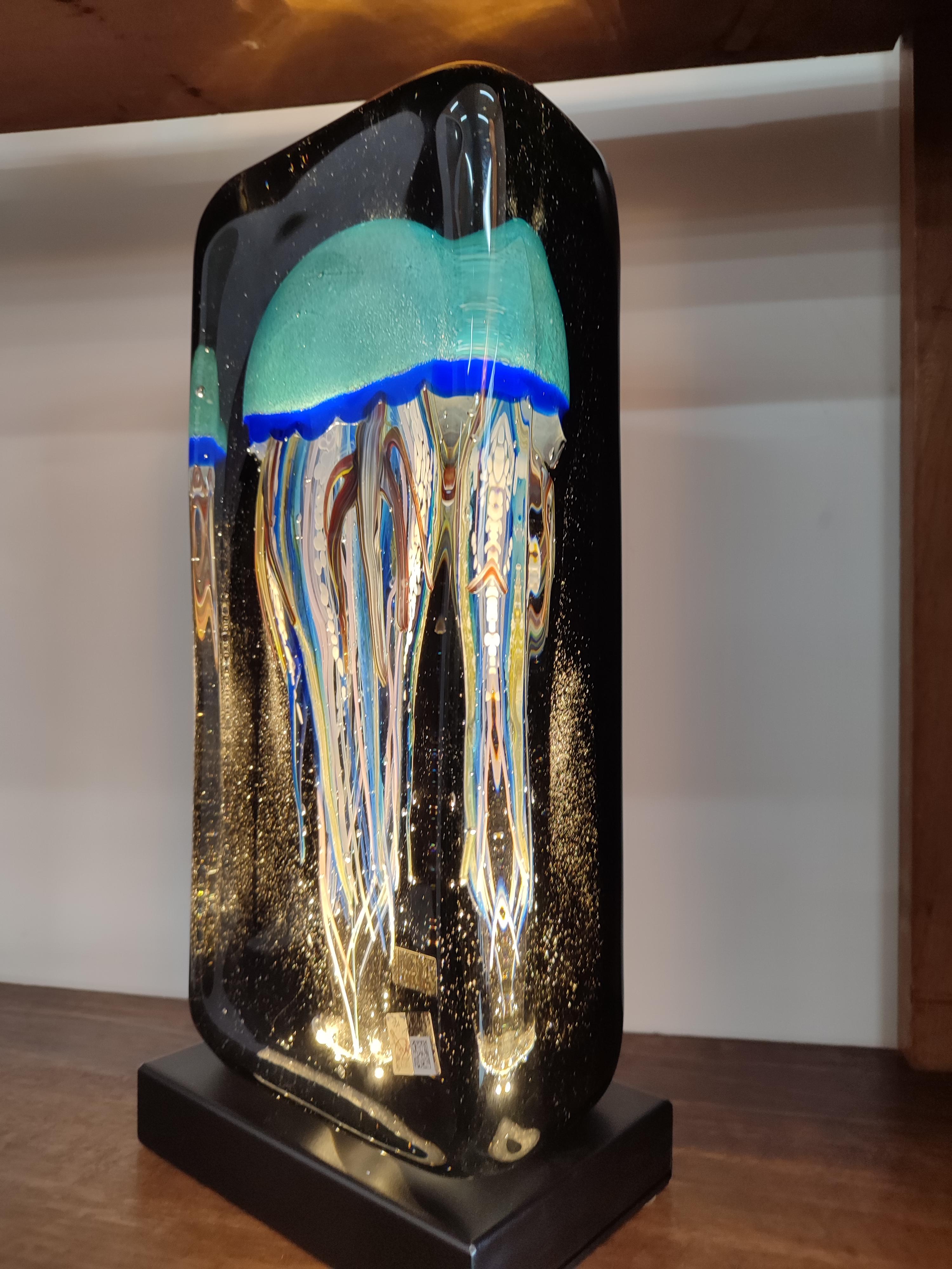 Italian Lamp depicting jellyfish For Sale