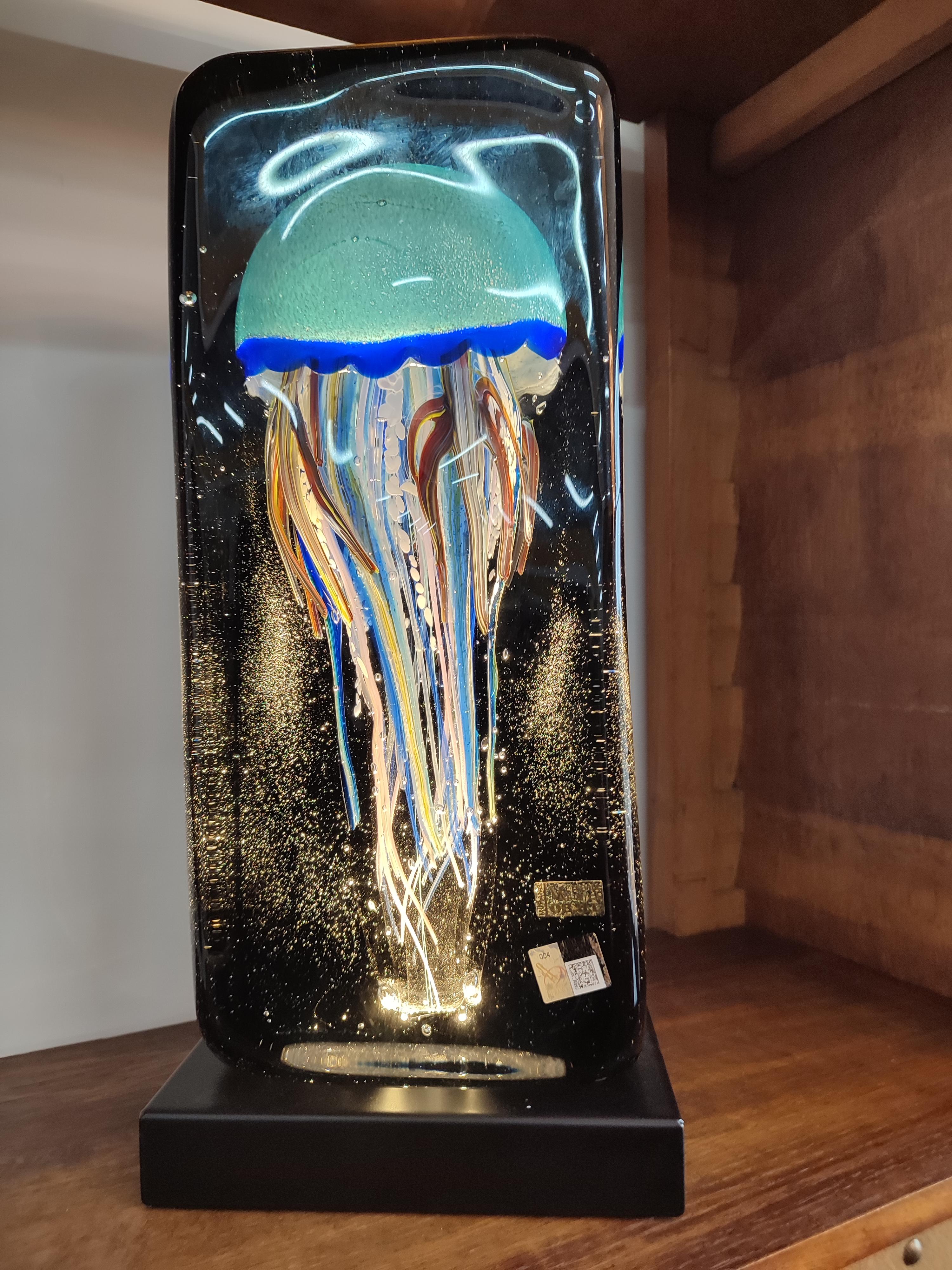 Hand-Crafted Lamp depicting jellyfish For Sale