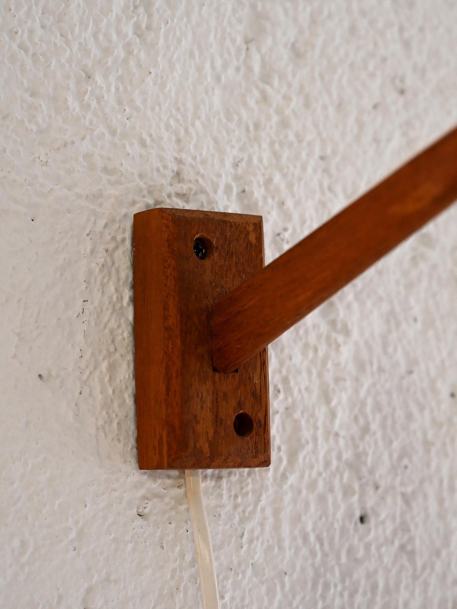 Mid-20th Century Scandinavian lamp with teak arm For Sale