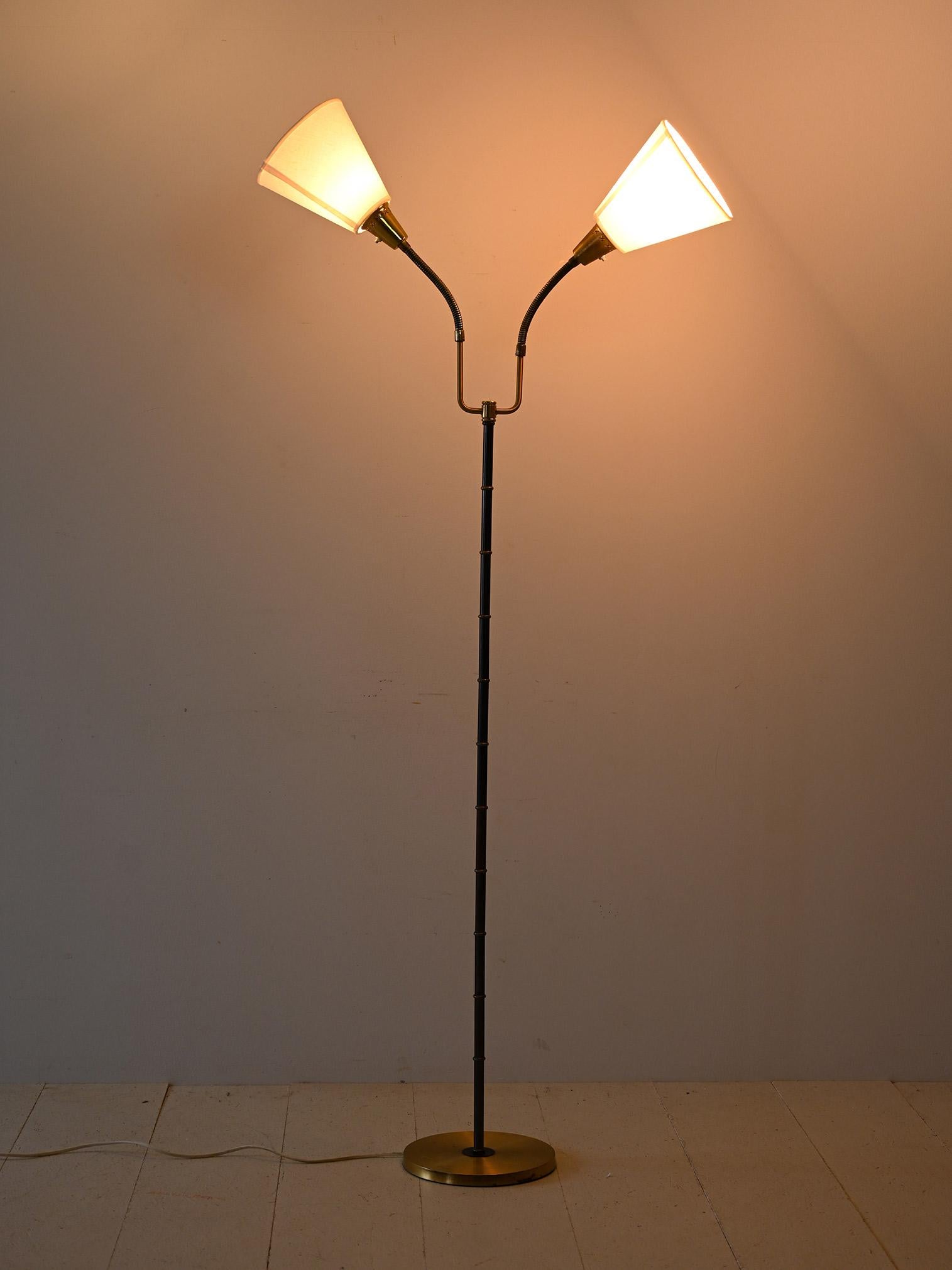 Scandinavian Modern Scandinavian vintage lamp with two adjustable arms For Sale