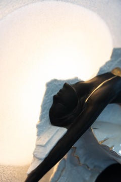 Carpiè dancer sculpture lamp in Murano glass, ceramic/porcelain