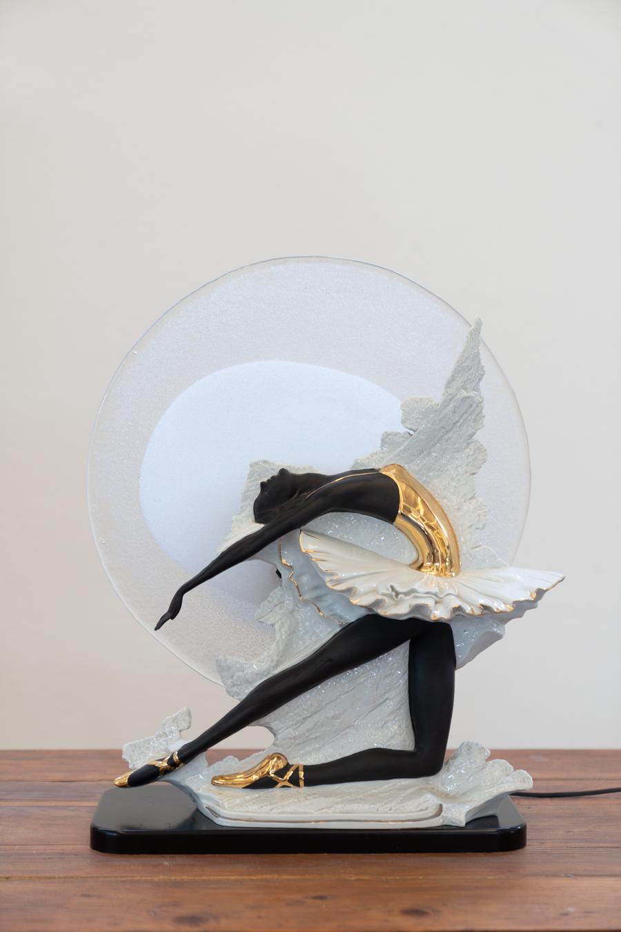 Ceramic Carpiè dancer sculpture lamp in Murano glass, ceramic/porcelain For Sale