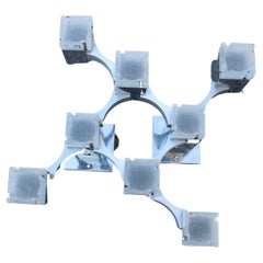 Sciolari Cubic 1970 Skulptur Wandleuchte Chrom Metall Methacrylat