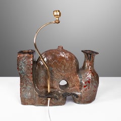 Ceramic table sculpture lamp, Italy 1950s