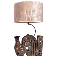 Ceramic table sculpture lamp, Italy 1950s