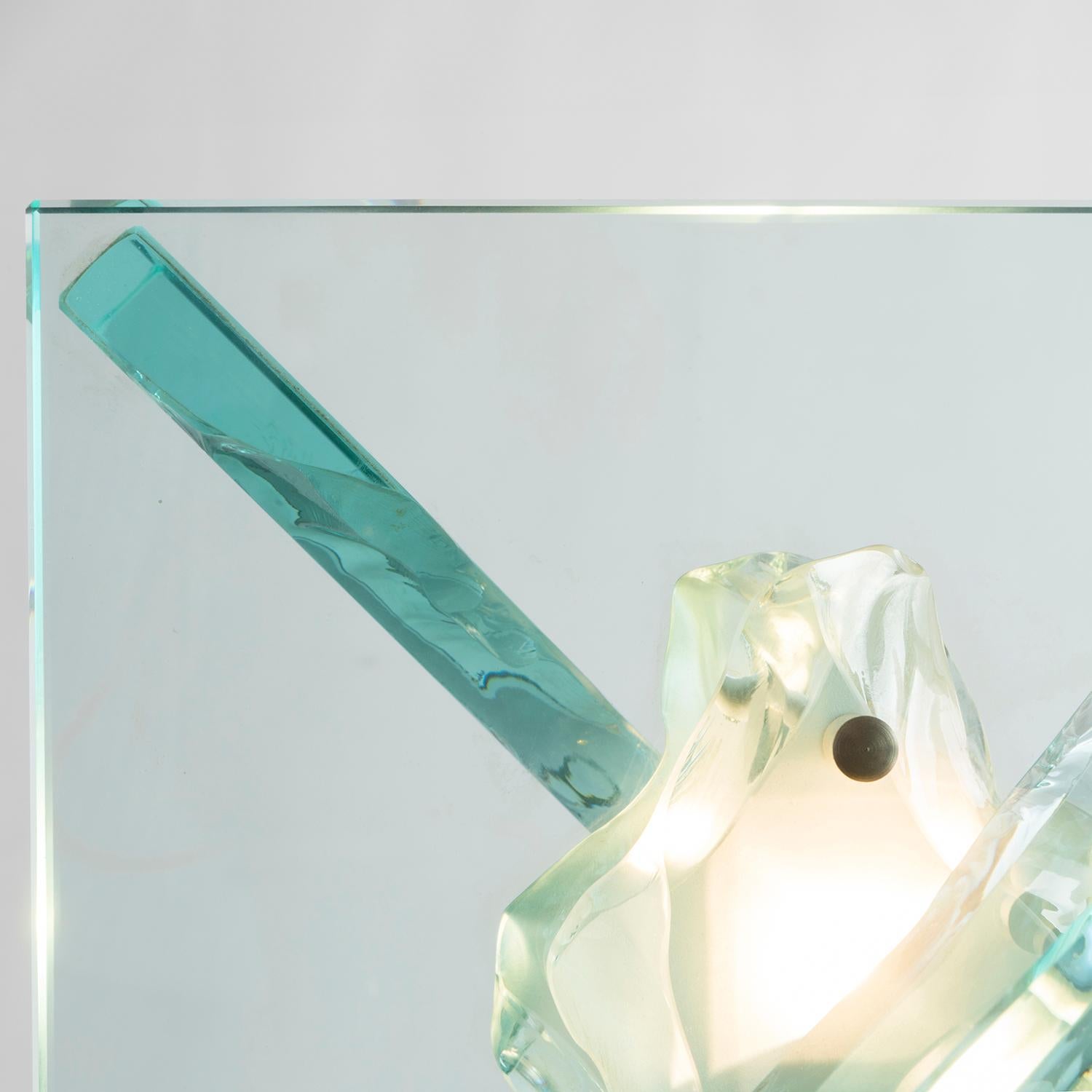 Glass lampada scultura di Gianni Colombo in edizione limitata