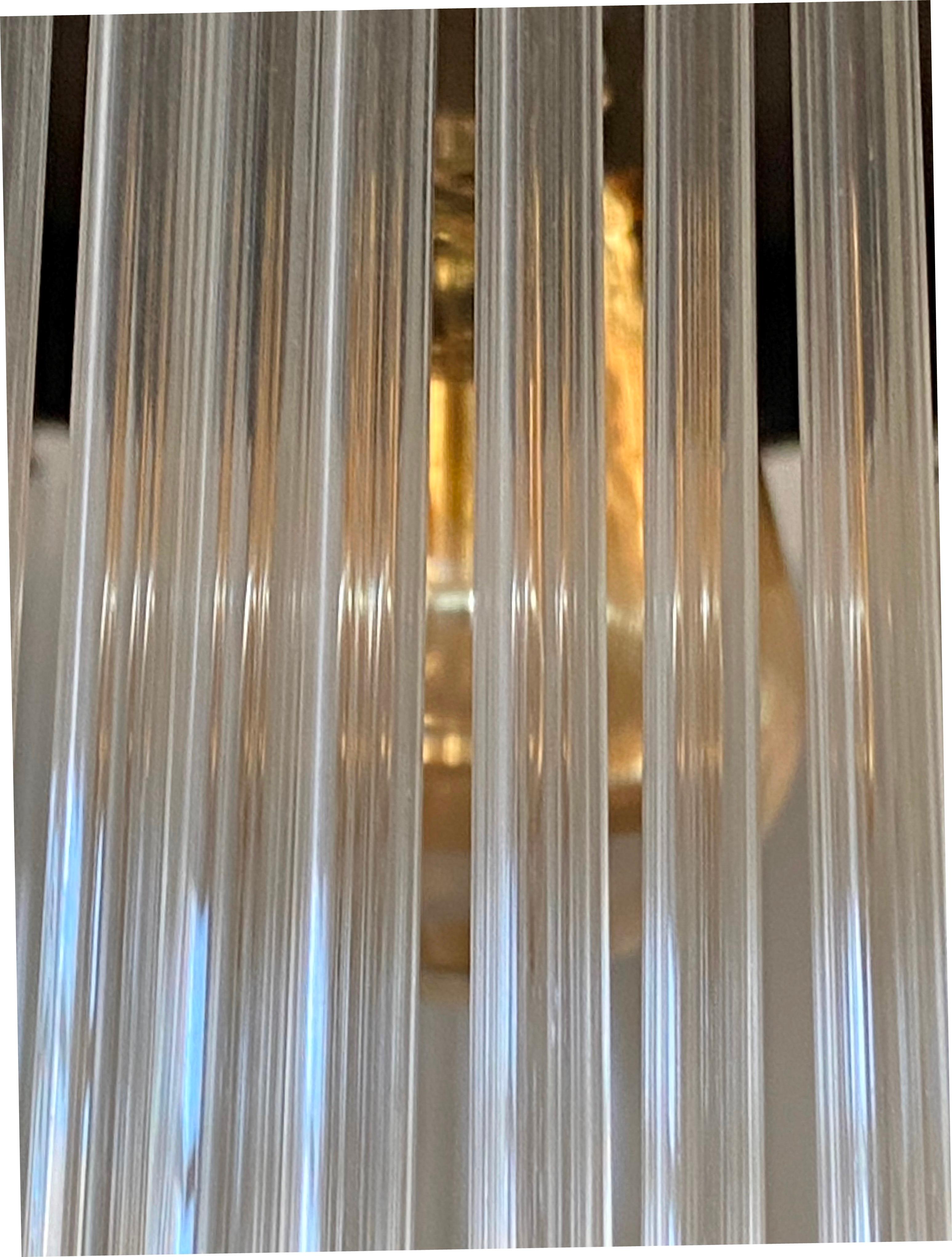 Lampada Secessionista in Ottone con Bacchette di Vetro, Austria, Inizio XX secol in vendita 6