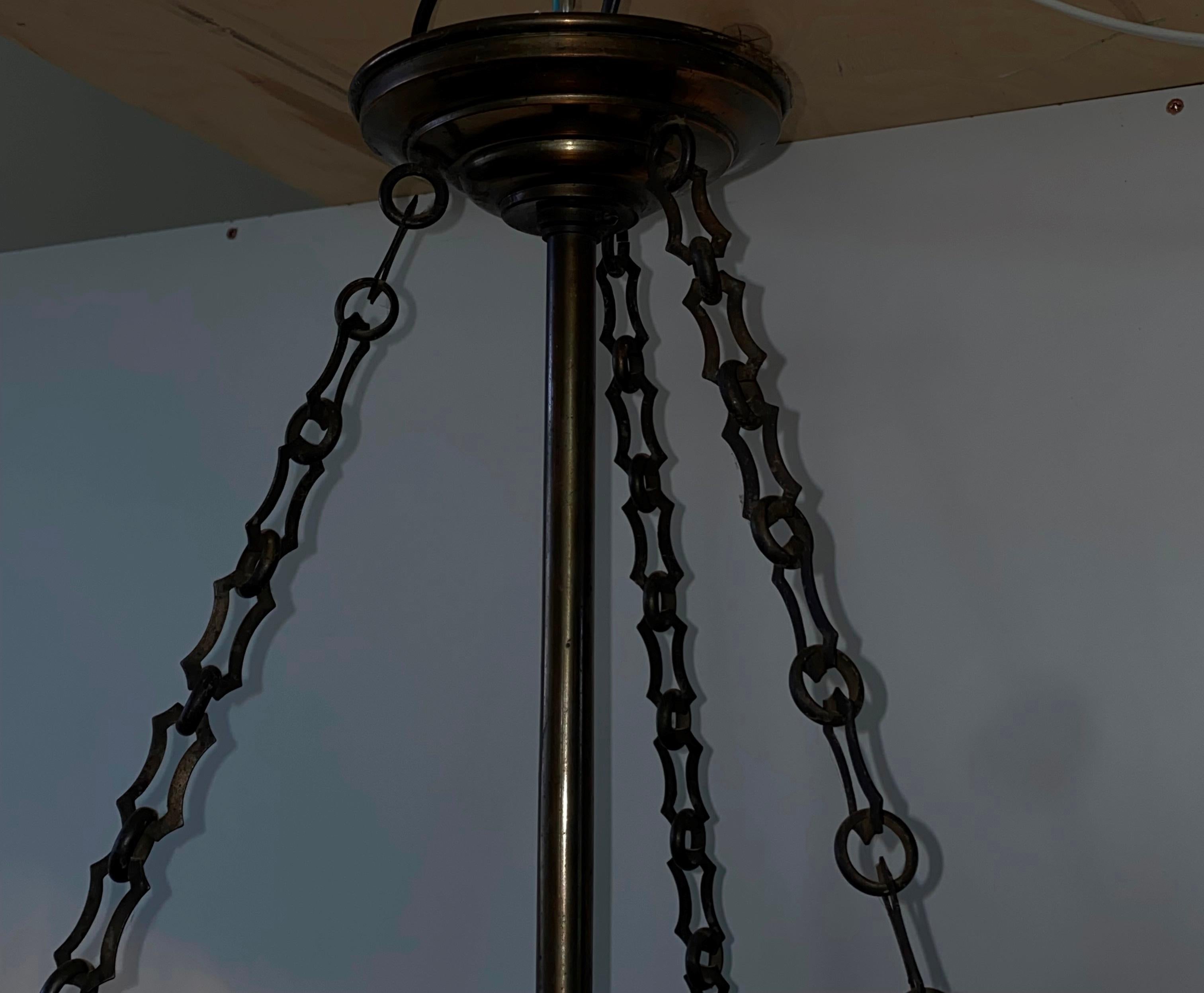 Lampada Secessionista in Ottone con Bacchette di Vetro, Austria, Inizio XX secol in vendita 8