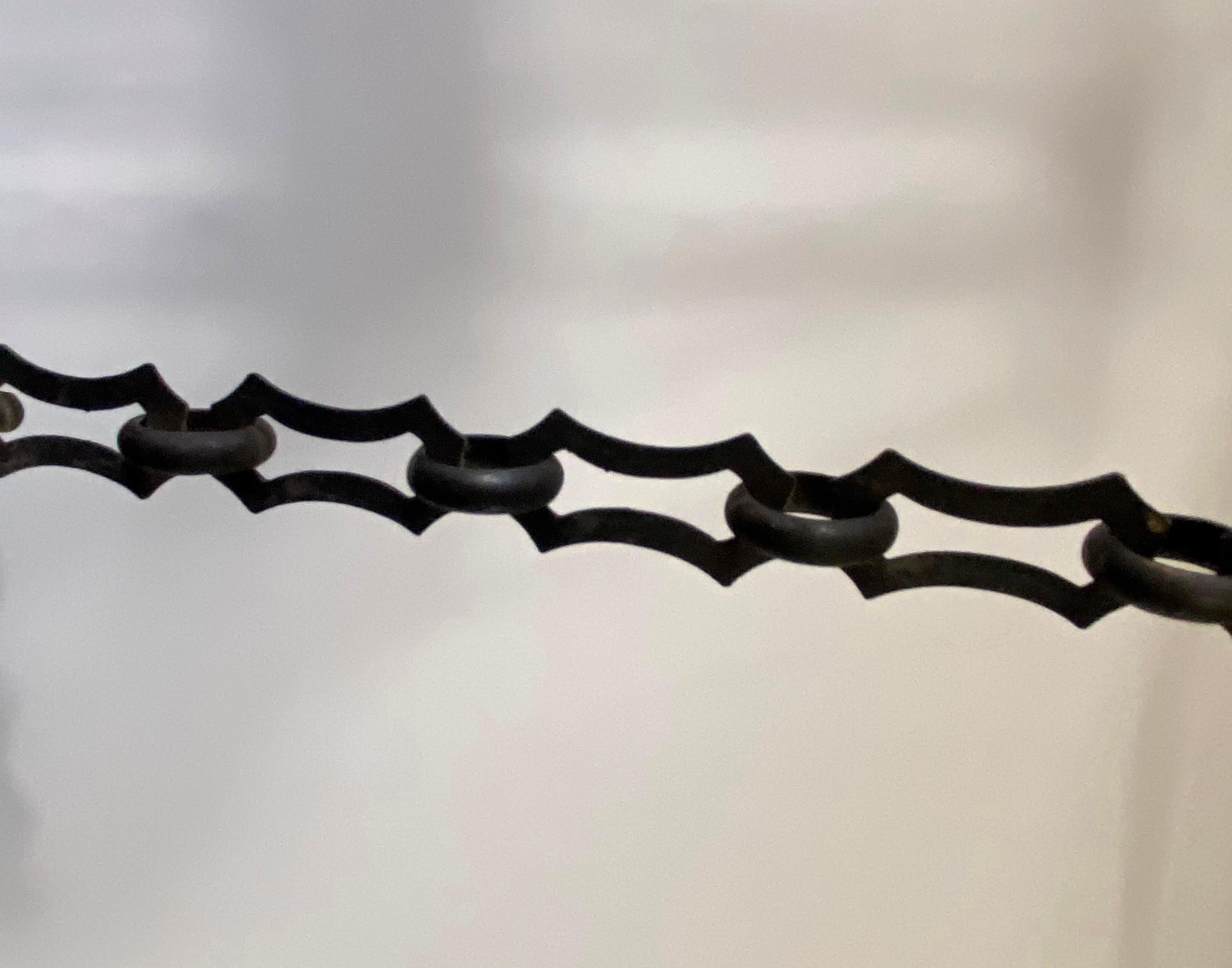 Lampada Secessionista in Ottone con Bacchette di Vetro, Austria, Inizio XX secol in vendita 9