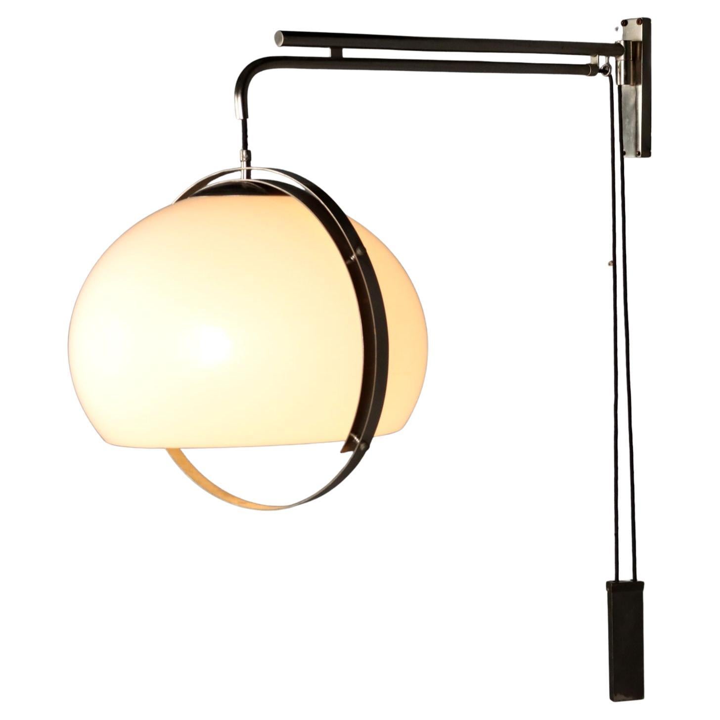 Vintage 1970s Space Age Wall Lamp with Acrylic Diffuser, Italy