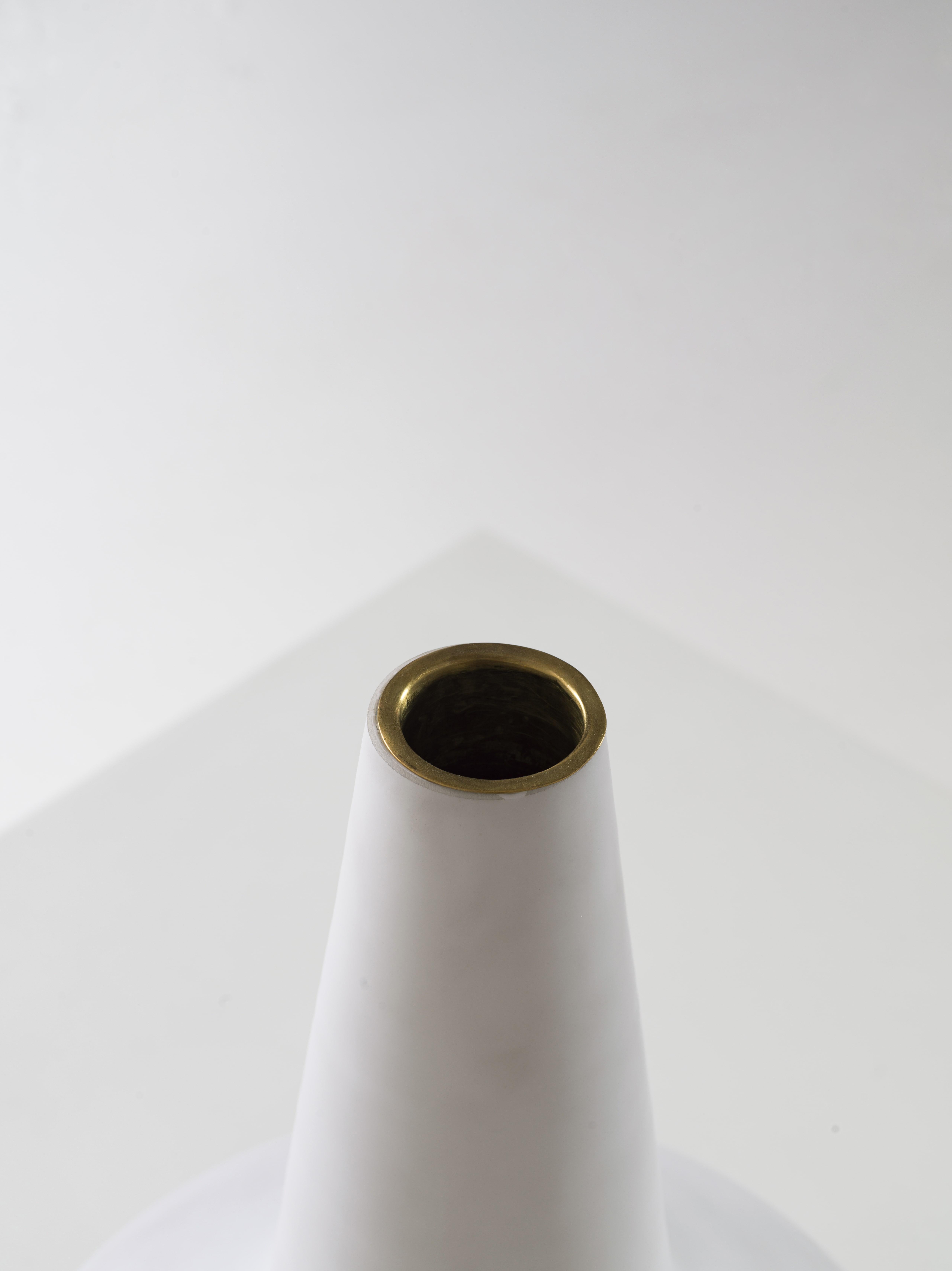 Verniciato Lampada/vaso da tavolo in vetro opalino Max Ingrand per Fontana Arte Italia 1956 in vendita