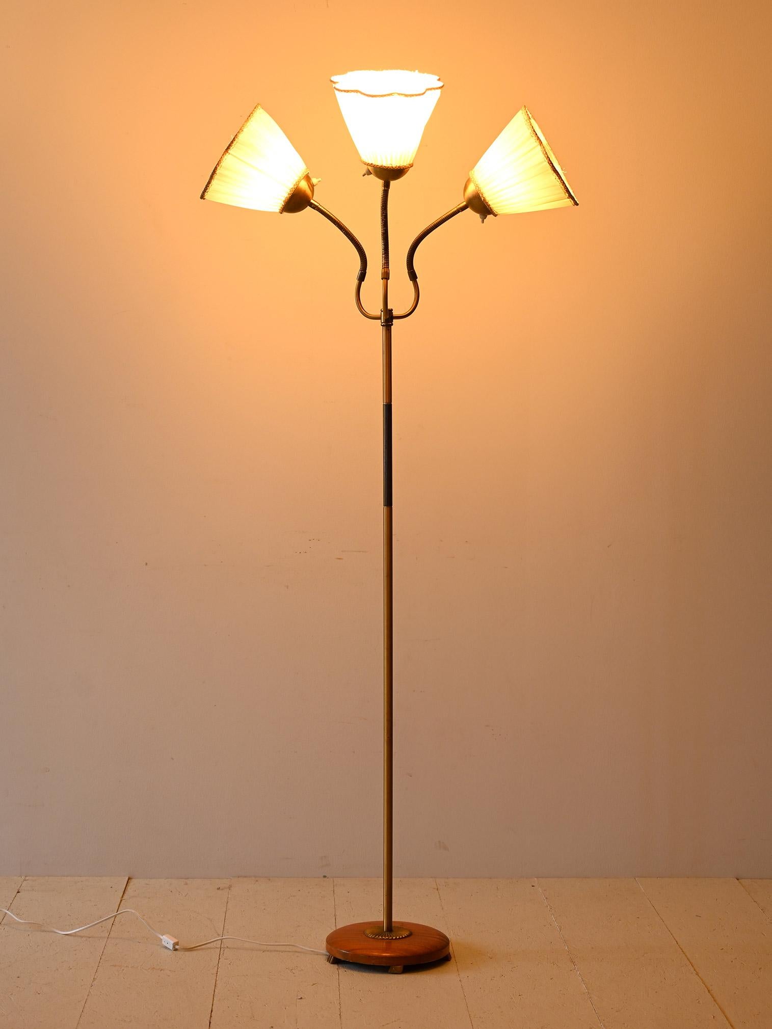 Scandinave moderne Lampe vintage à 3 têtes en vente