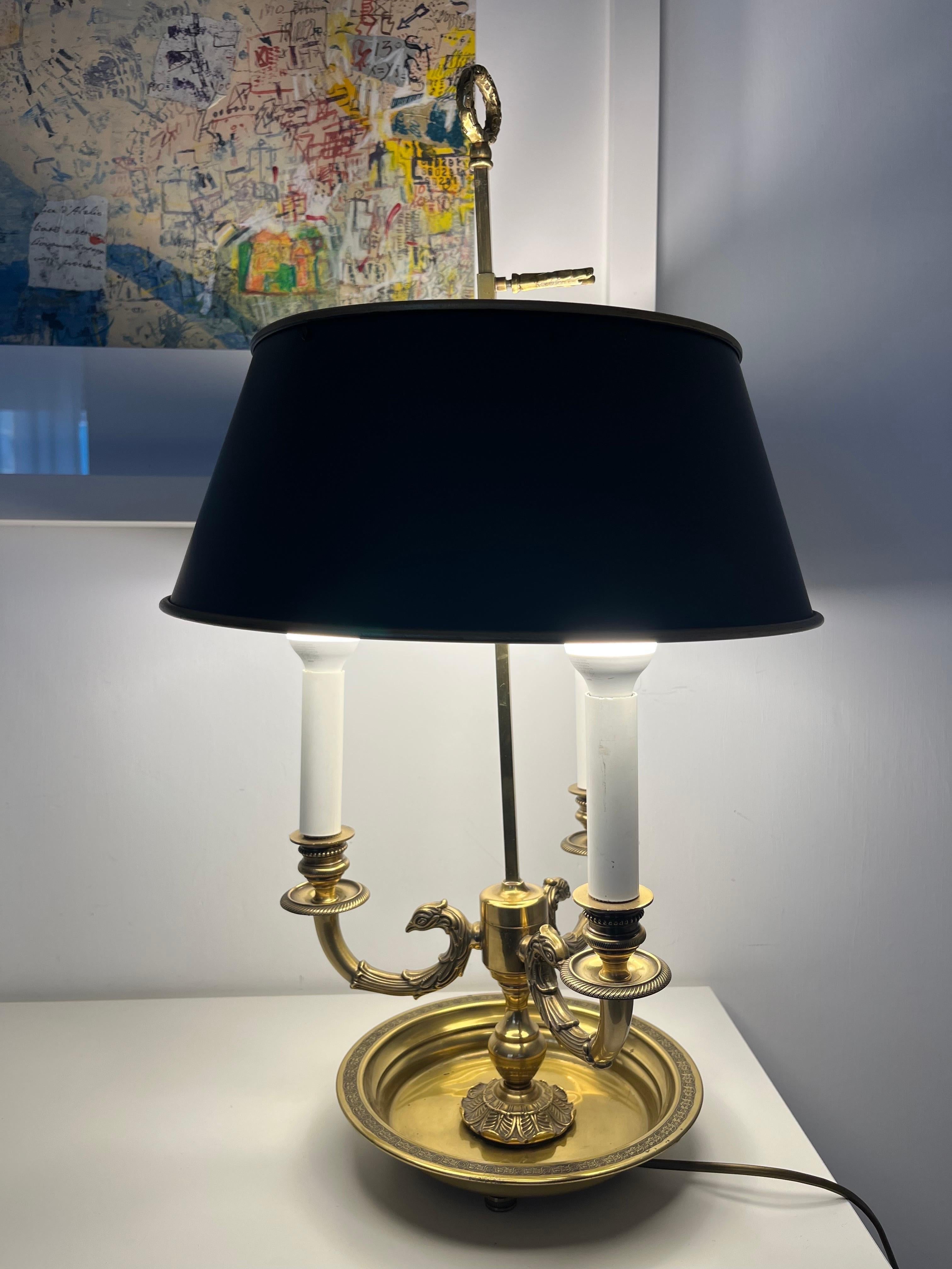 Lampada Vintage Bouillot in ottone a tre bracci Francia 1950 In Good Condition For Sale In Foggia, FG