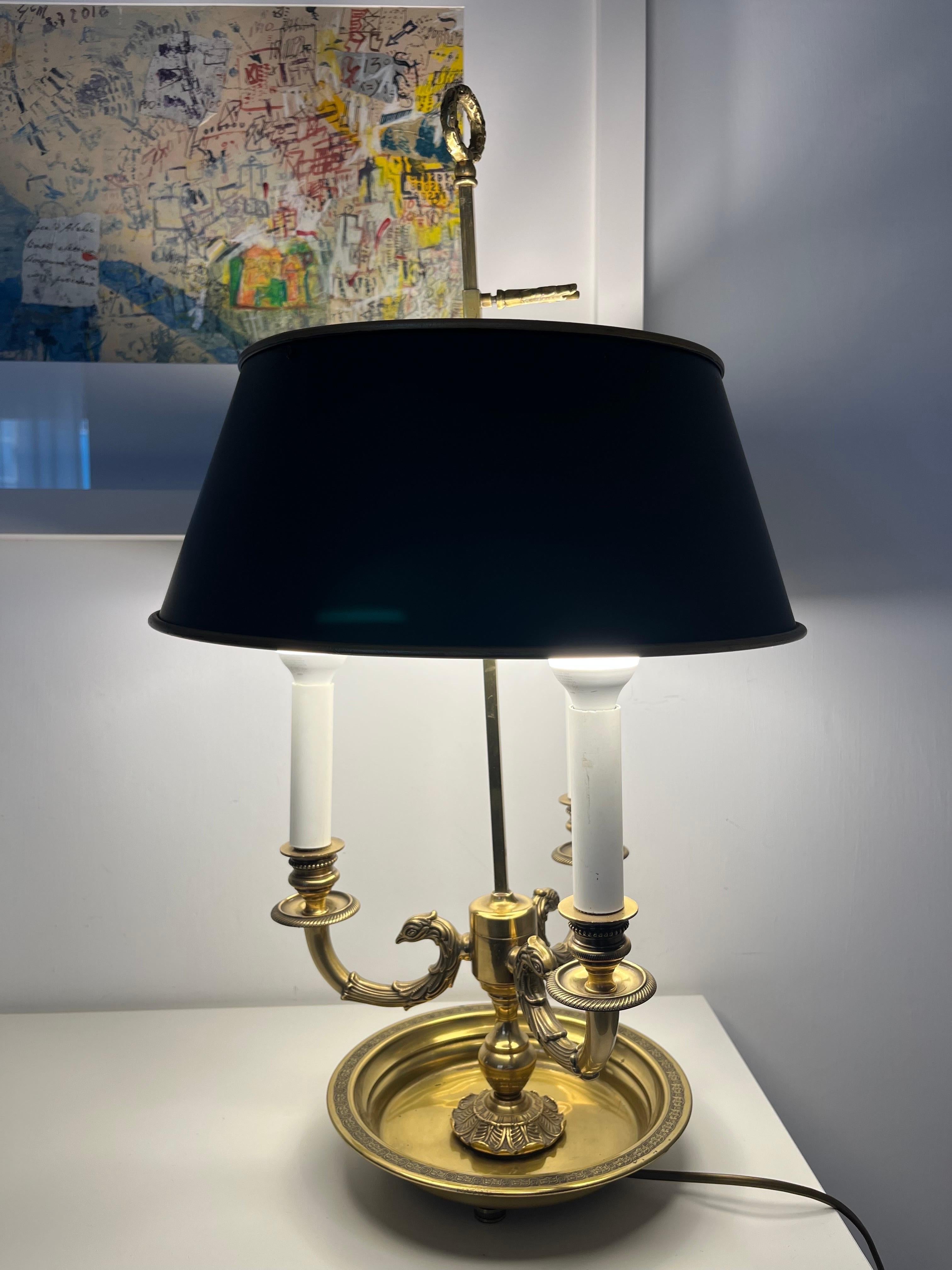 Mid-20th Century Lampada Vintage Bouillot in ottone a tre bracci Francia 1950 For Sale