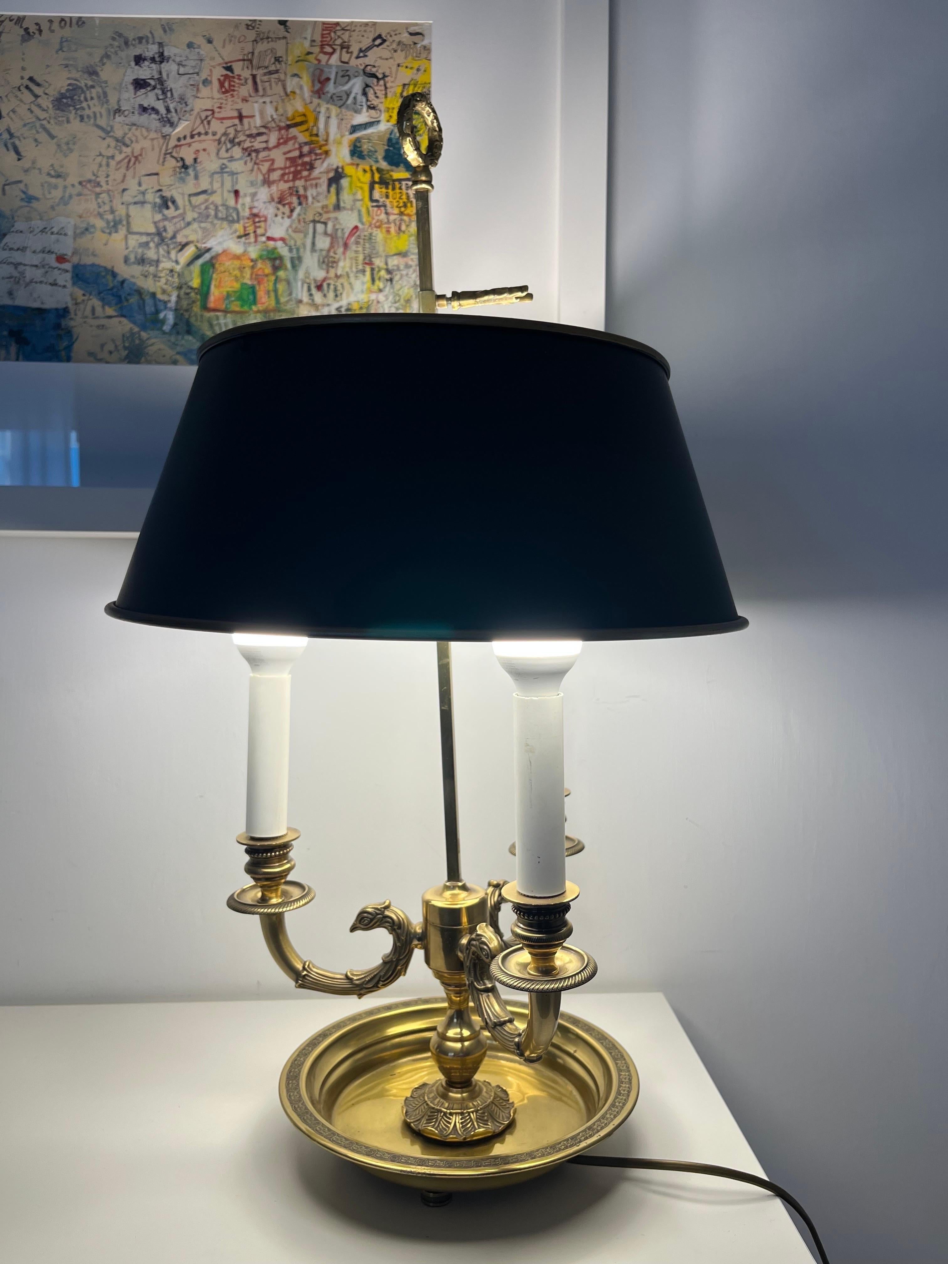 Lampada Vintage Bouillot in ottone a tre bracci Francia 1950 For Sale 2