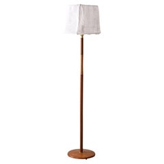 Vintage floor lamp with fabric shade