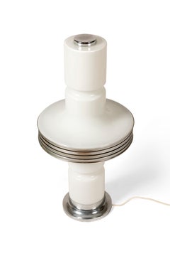 Lampadaire blanc en opaline de Murano, Italie, années 60
