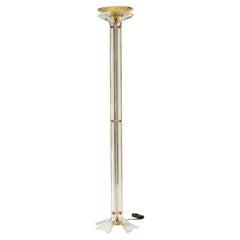 Lampadaire En Plexiglas Et Laiton Hollywood Regency 1970