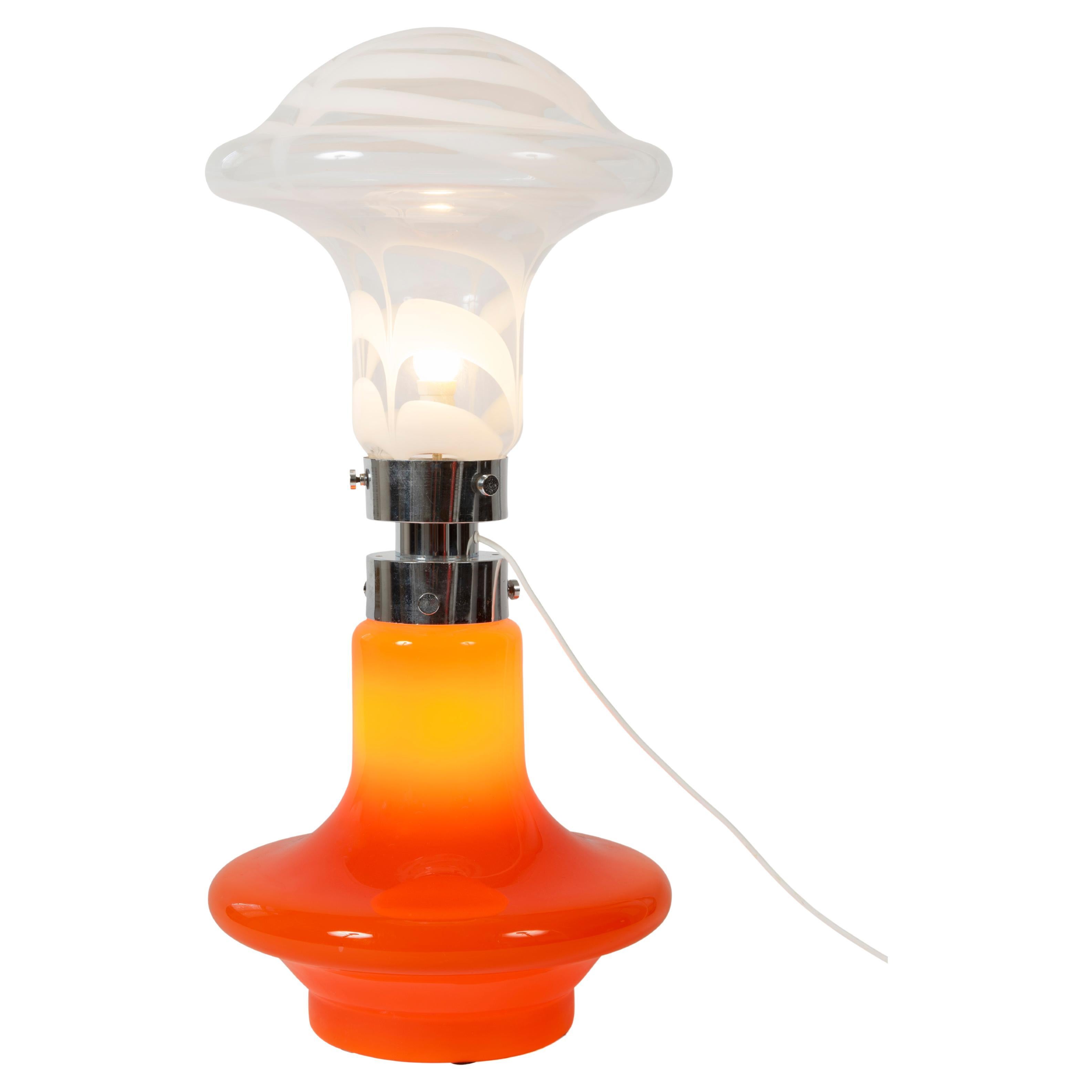 Lampe vintage en opaline orange des années 70