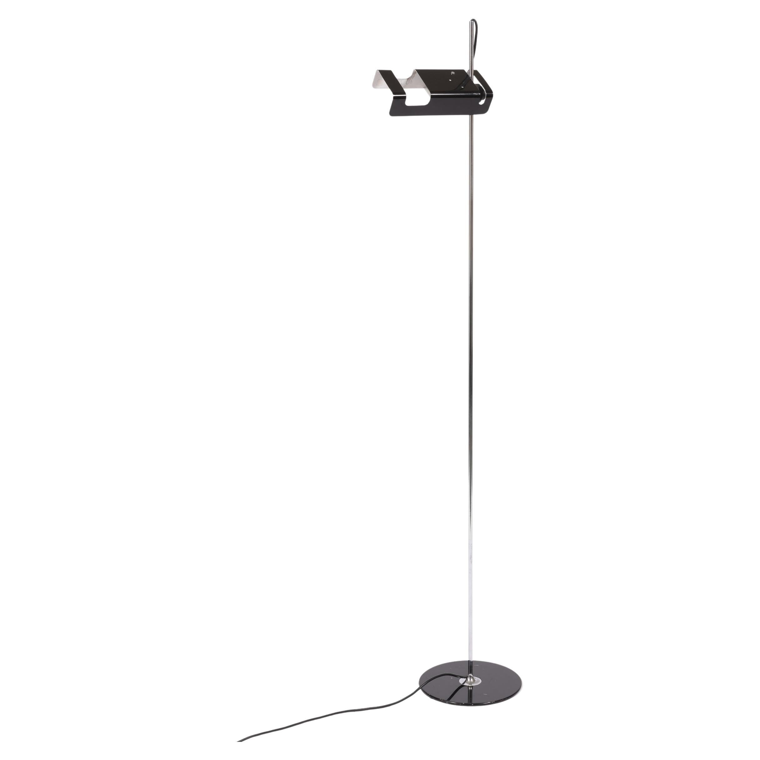 Lampadaire Noir Laqu�é Spider 3319, Conçu Par Joe Colombo Pour Oluce, 1967 en vente