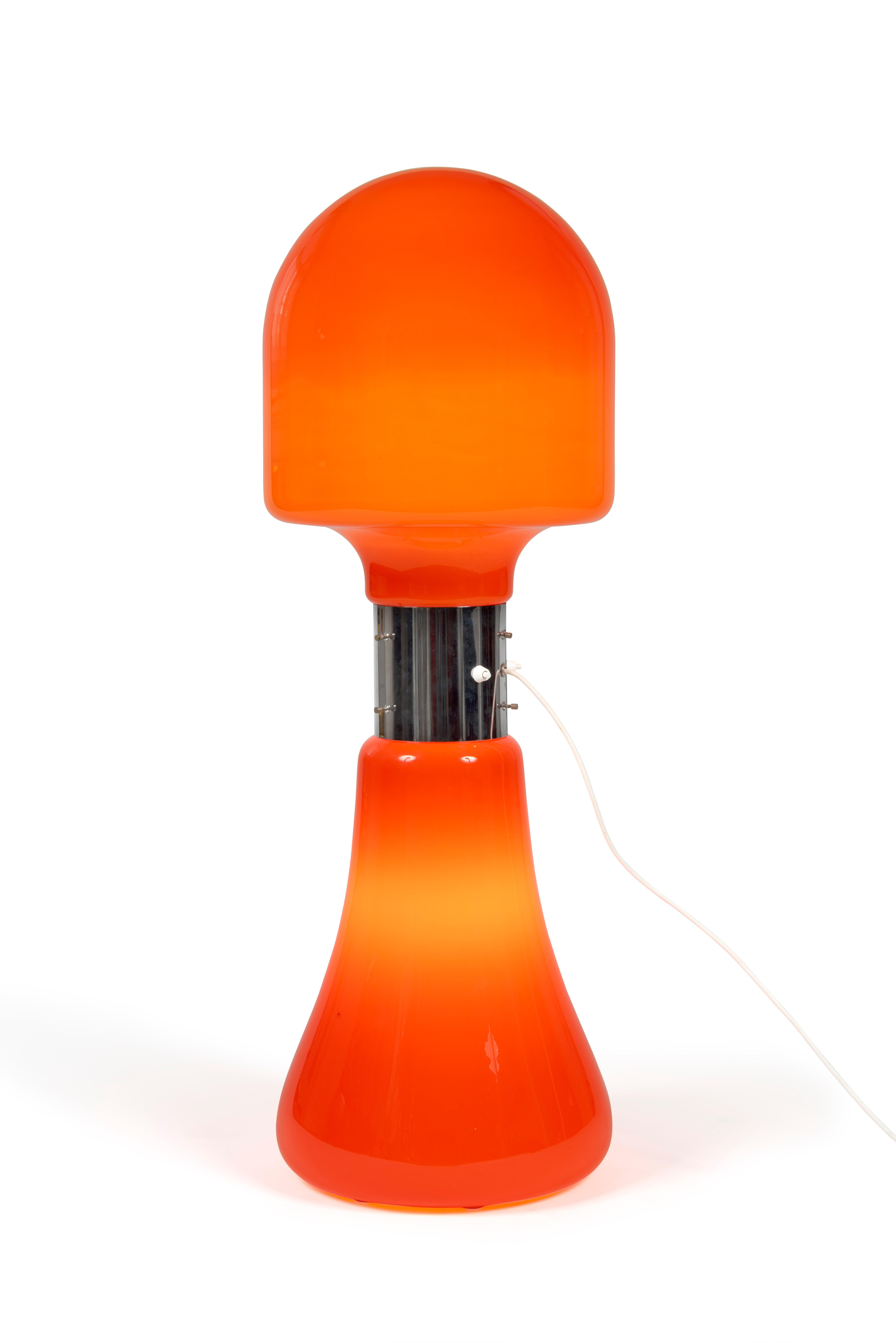 Mid-Century Modern Lampadaire orange “Birillo” par Carlo Nason pour Mazzega, Italie, 1960 For Sale