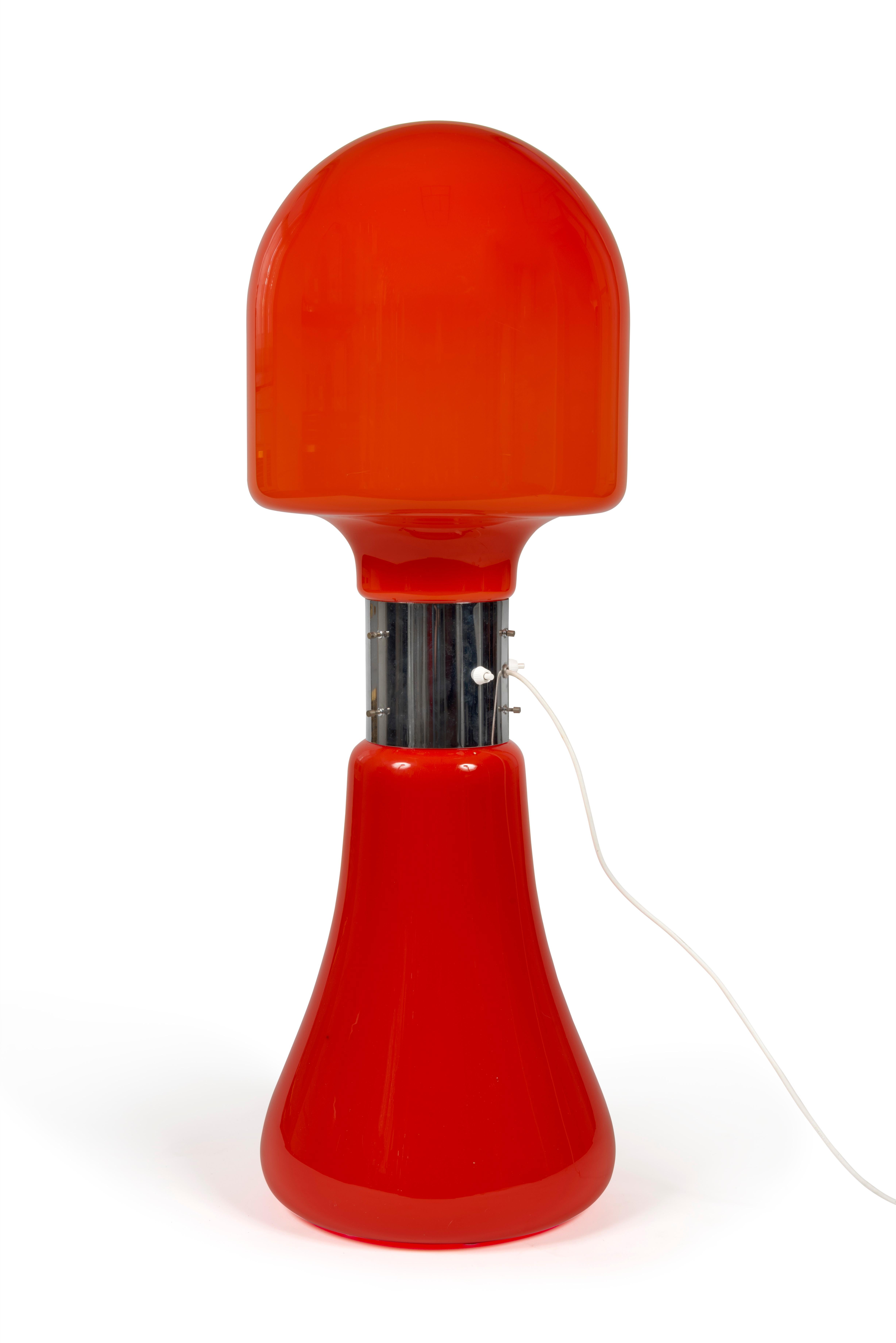 Lampadaire orange “Birillo” par Carlo Nason pour Mazzega, Italie, 1960 In Good Condition For Sale In Bruxelles, BE
