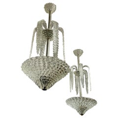 Chandeliers by Ercole Barovier in Rostrato Glass from Murano - Italy - 1940s