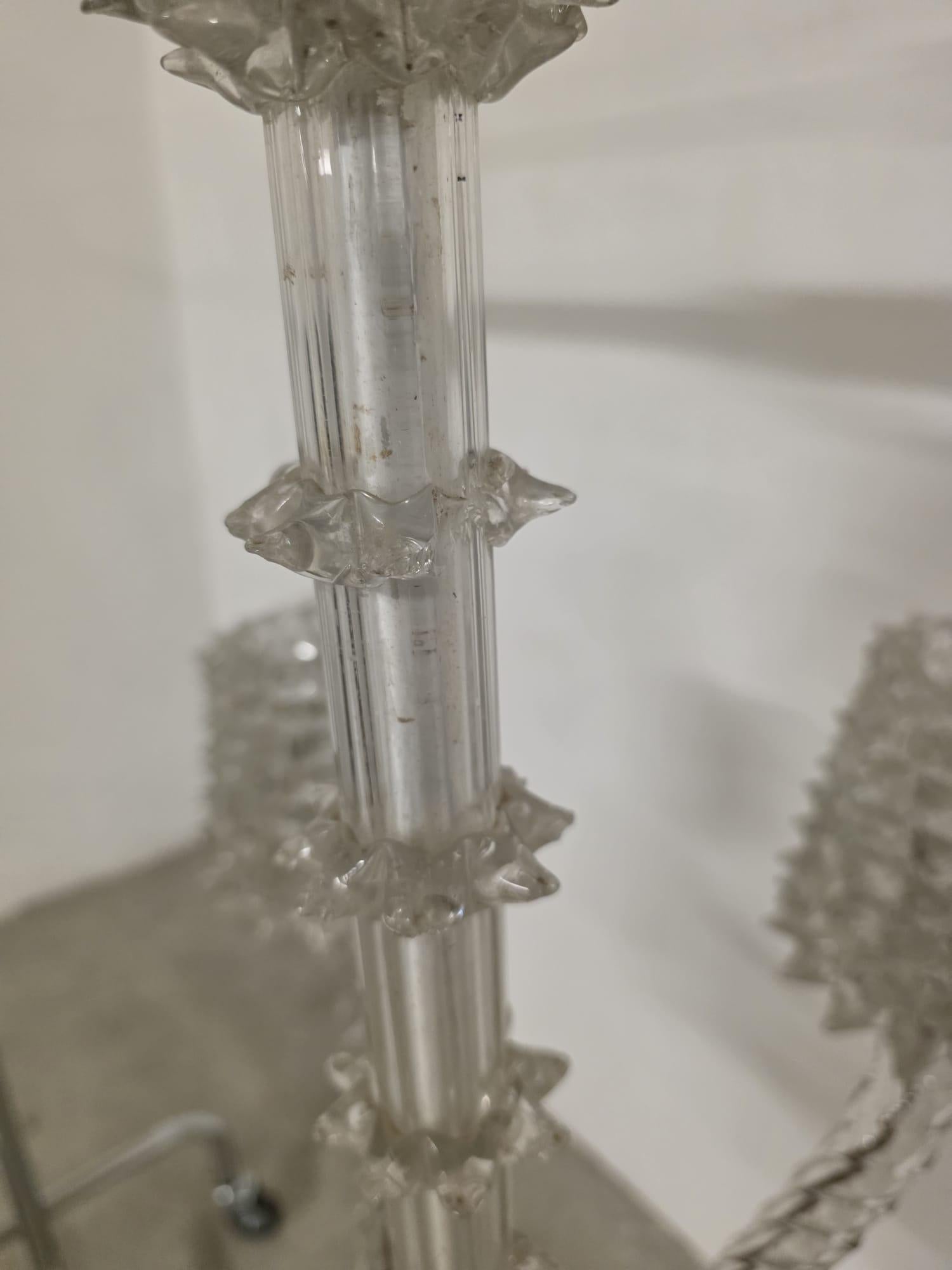 Lustre à 5 lumières en verre rosé Barovier & Toso 1940s en vente 9