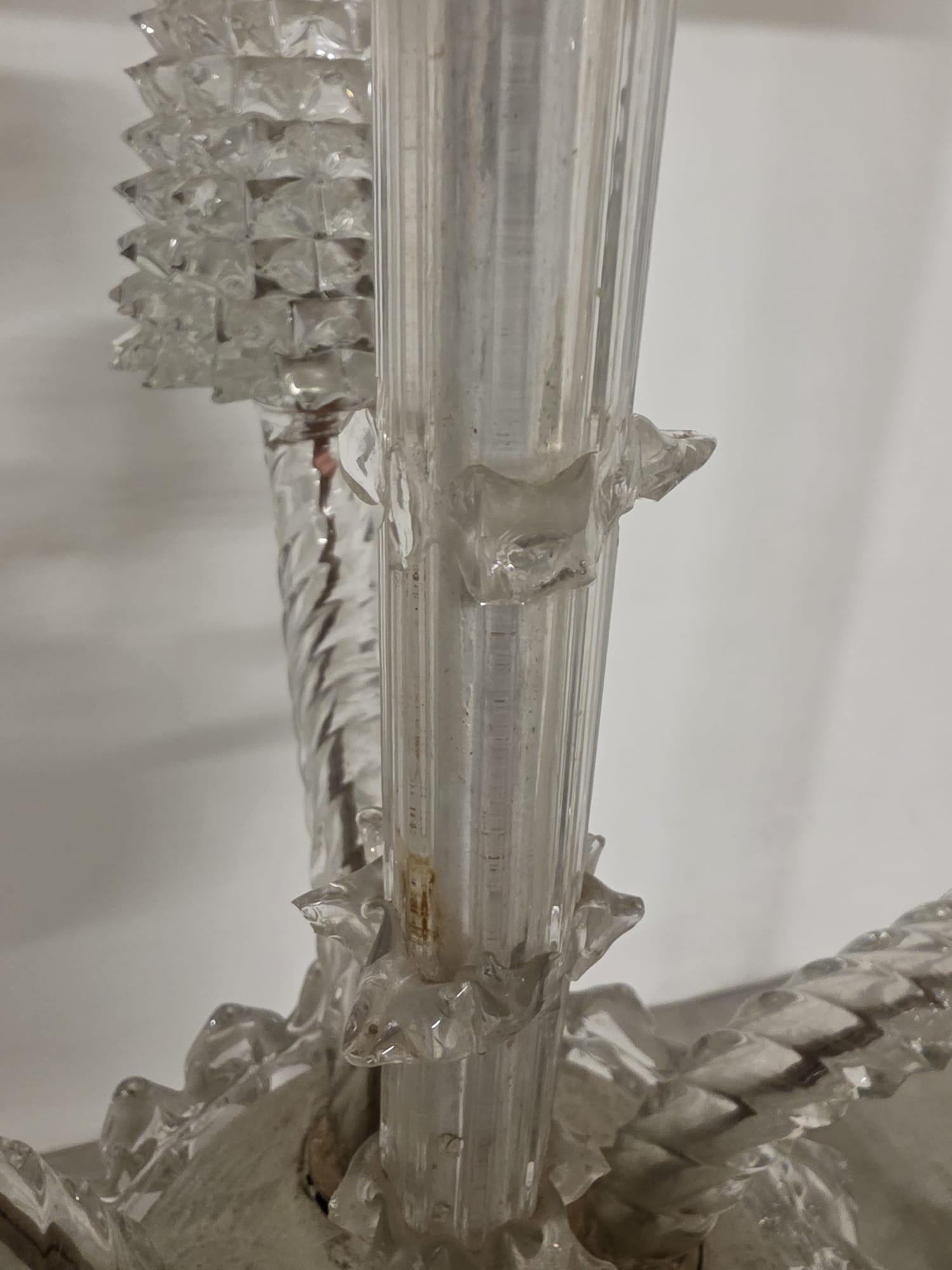 Lustre à 5 lumières en verre rosé Barovier & Toso 1940s en vente 10