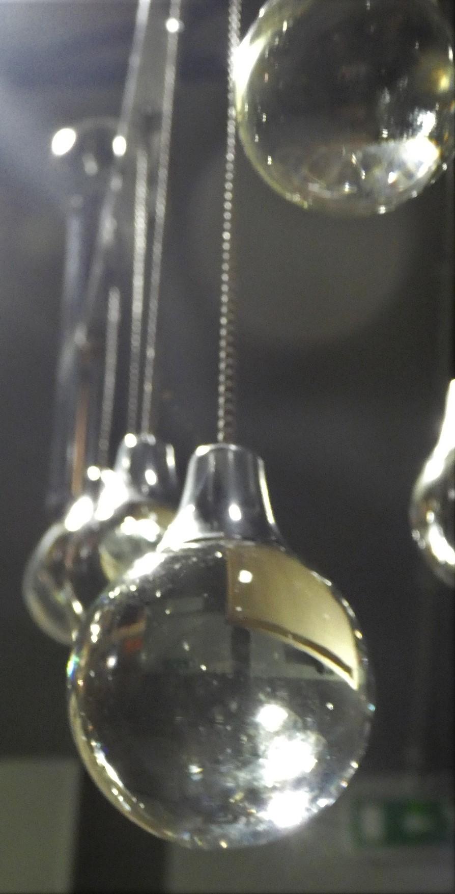 Late 20th Century Chromed Steel and Crystal 6-light Chandelier, Italy 1970s For Sale