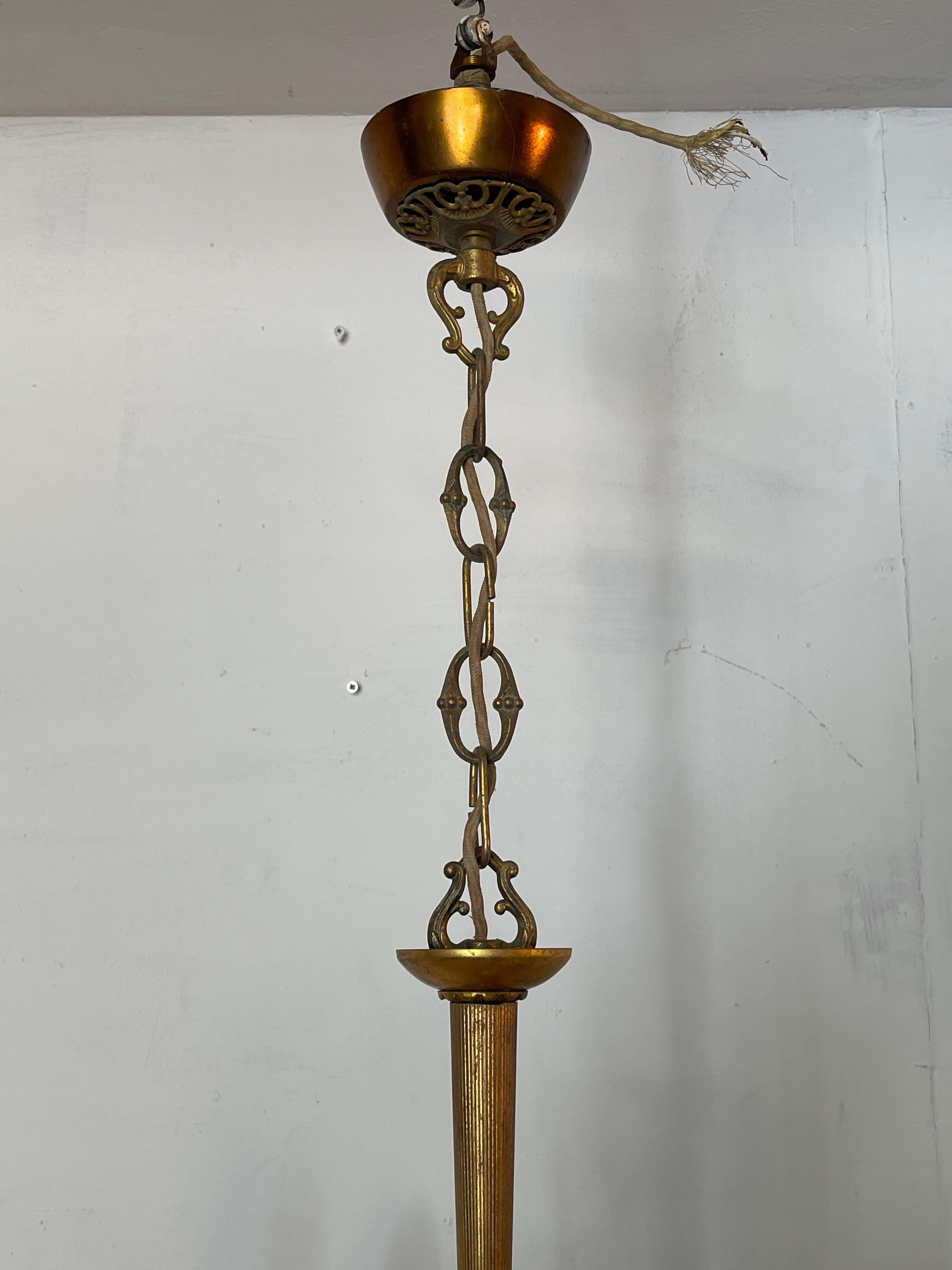 Lampadario a bracci e cristallo vintage anni '50 italian Bronce en venta