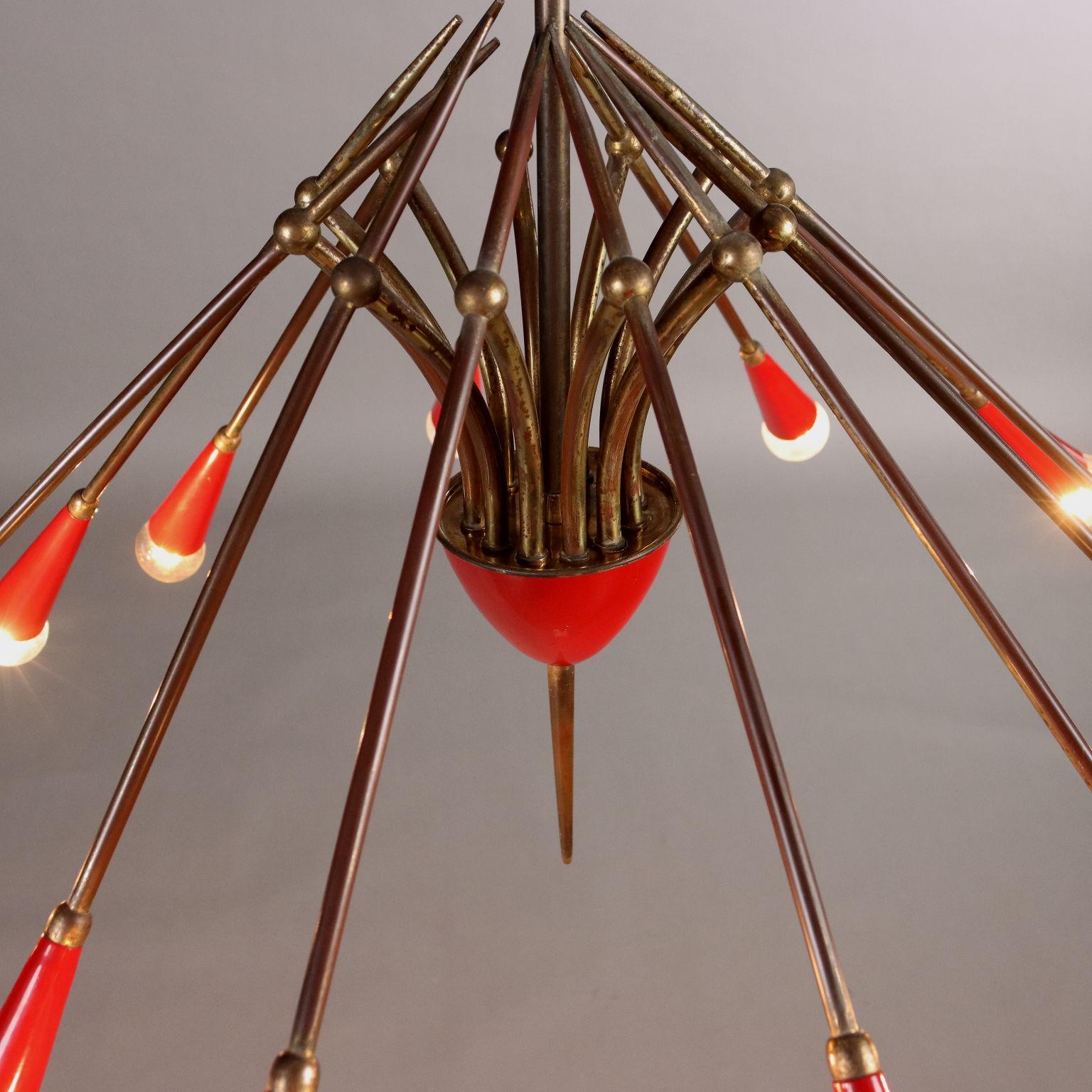 Fifties Twelve-Light Chandelier For Sale 1