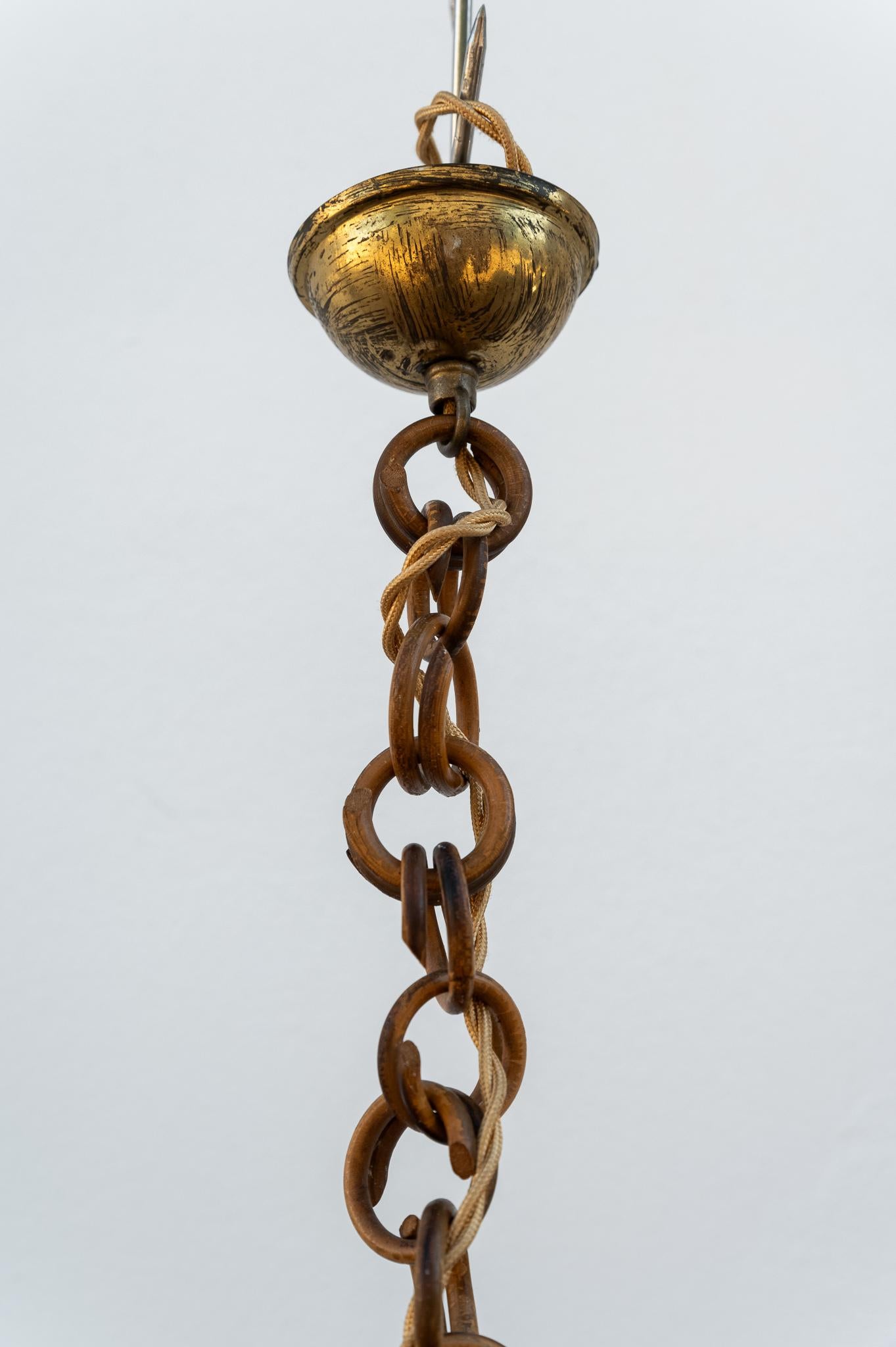 Lampadario a Lanterna in bambù e rattan, Anni '60 Moderno de mediados de siglo en venta