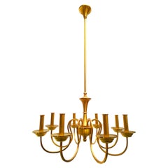 eight light chandelier design oscar torlasco for lumi milano 1950s signed