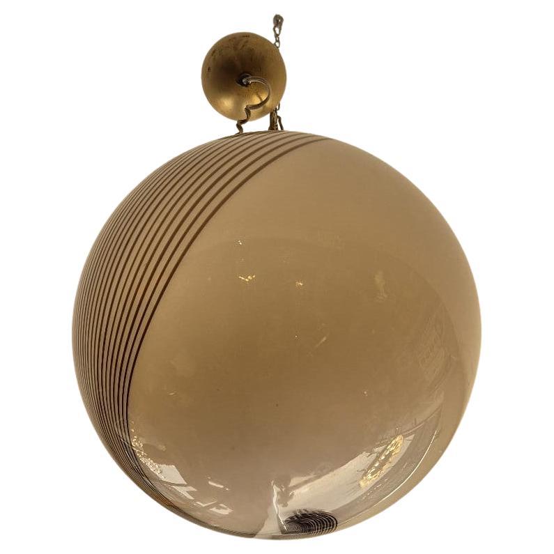 Lampadario a sfera in vetro di Murano di Venini For Sale