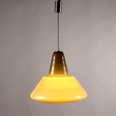 1960s Mid-Century Modern Stained Glass Chandelier, 38" Diameter
