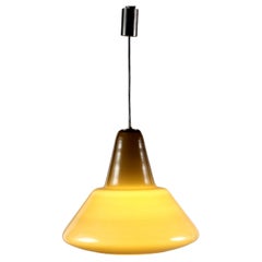 1960s ceiling chandelier with yellow glass