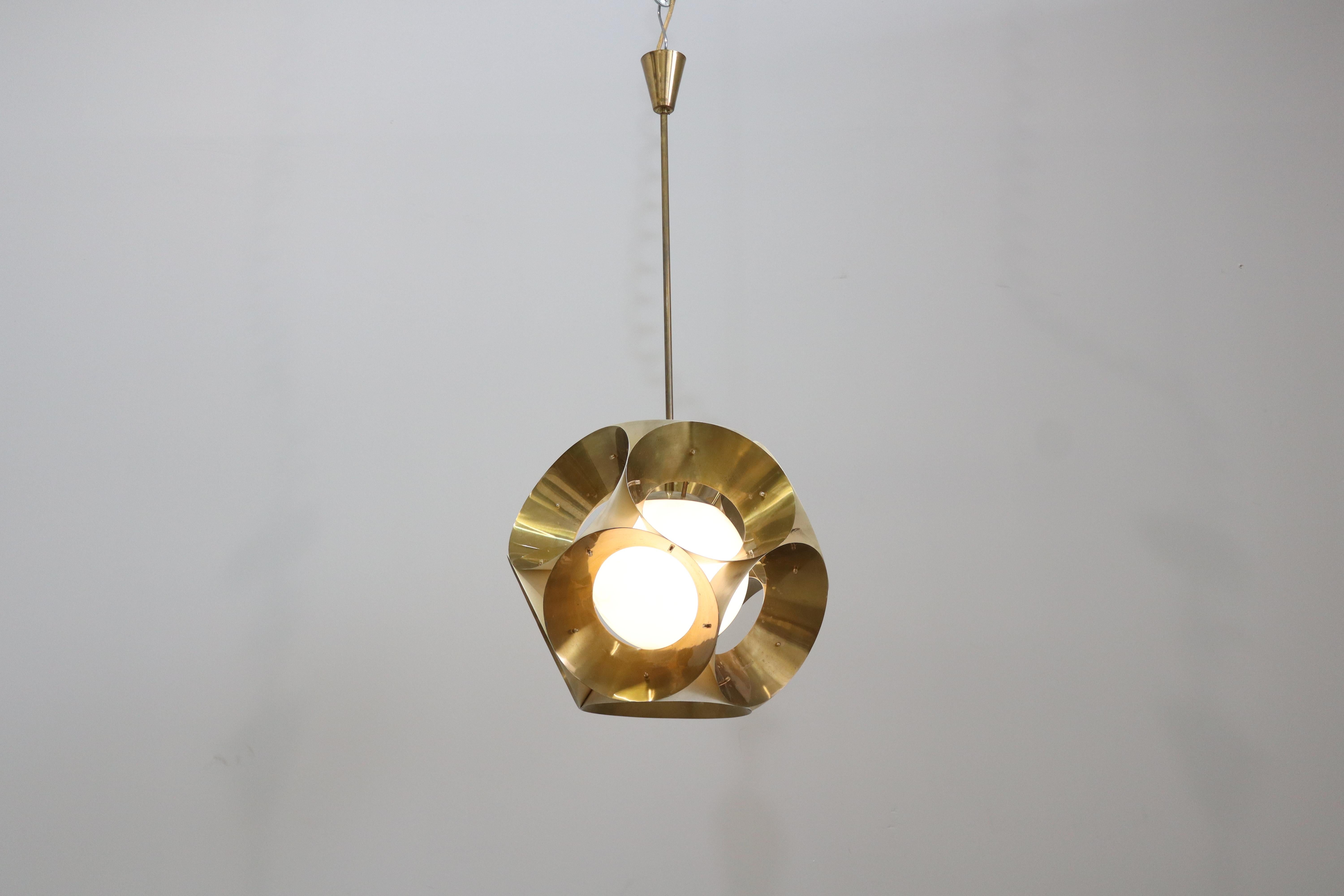 Lampadario a Sospensione Angelo Lelii Produzione Arredoluce 1963 Publicato (Moderne der Mitte des Jahrhunderts) im Angebot