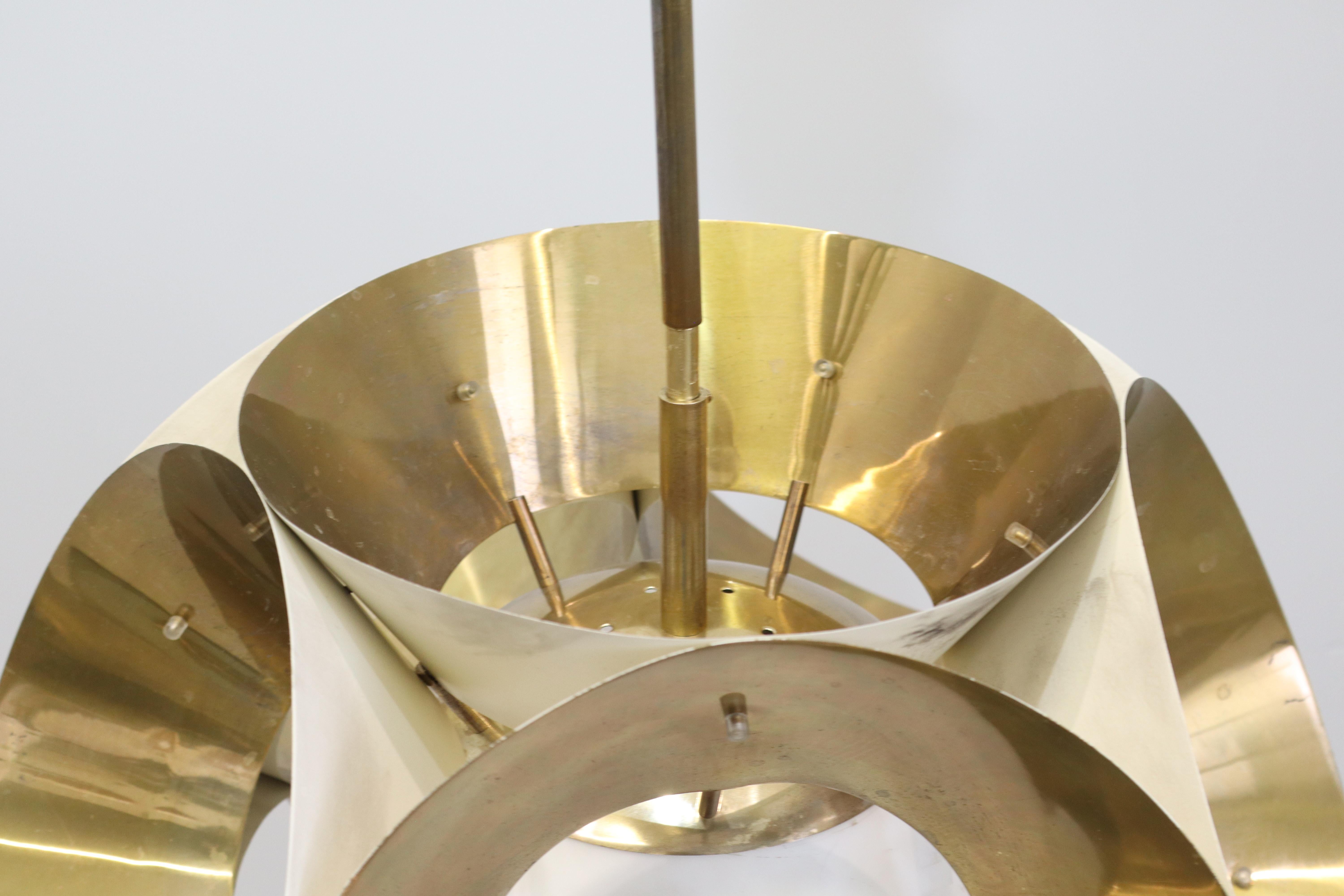 Lampadario a Sospensione Angelo Lelii Produzione Arredoluce 1963 Publicato (Messing) im Angebot