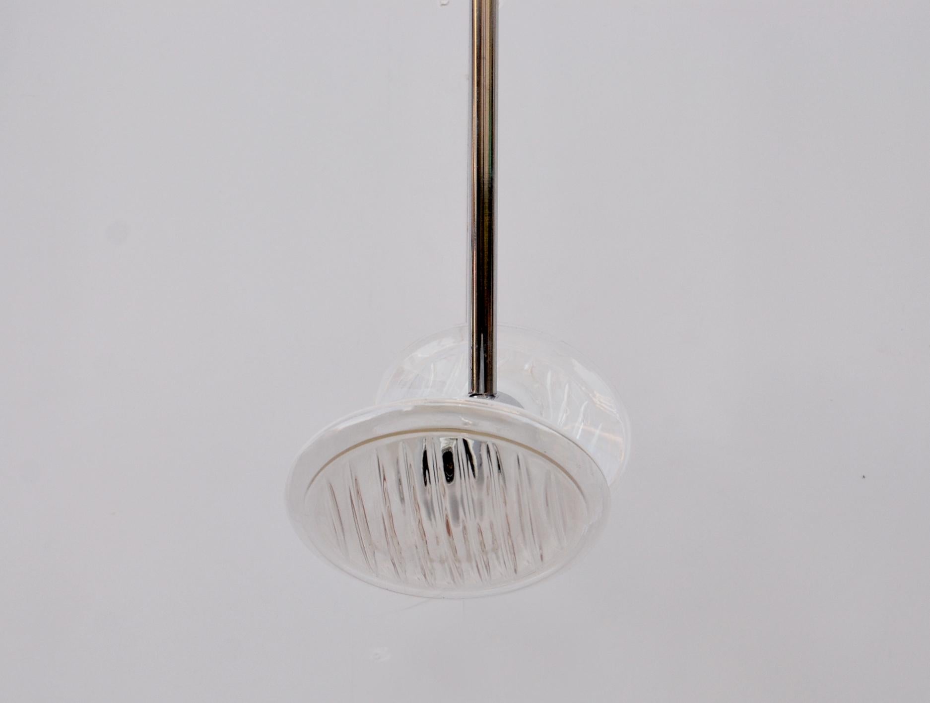 Mid-Century Modern Car Optics hanging chandelier by Carlo Nason for Mazzega, 1970  For Sale