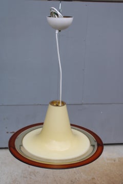 Veart 1970 Murano Glass Flying Disc Suspension Chandelier