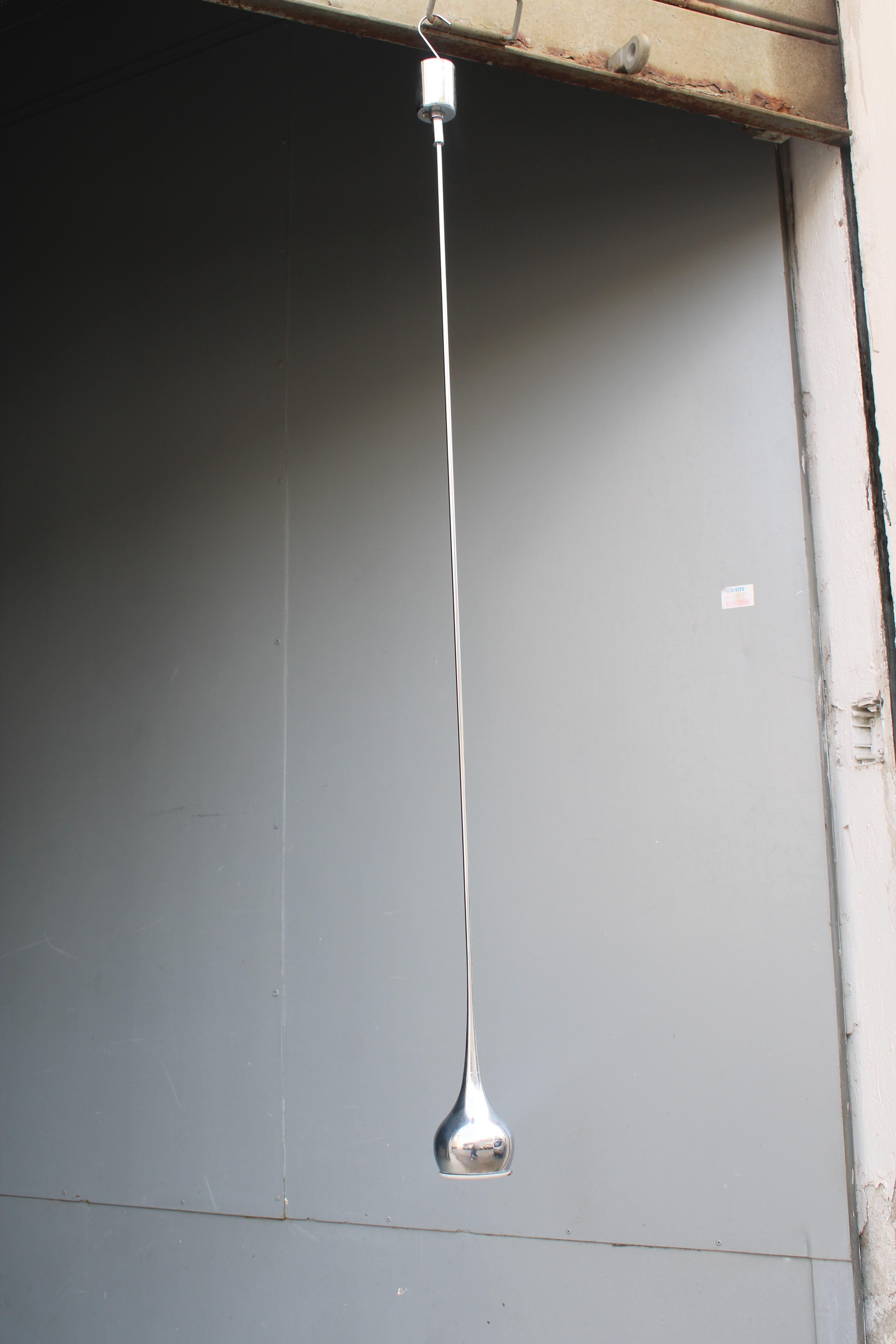 Lampada Minimalista in metallo cromato 1970s a Trombetta 