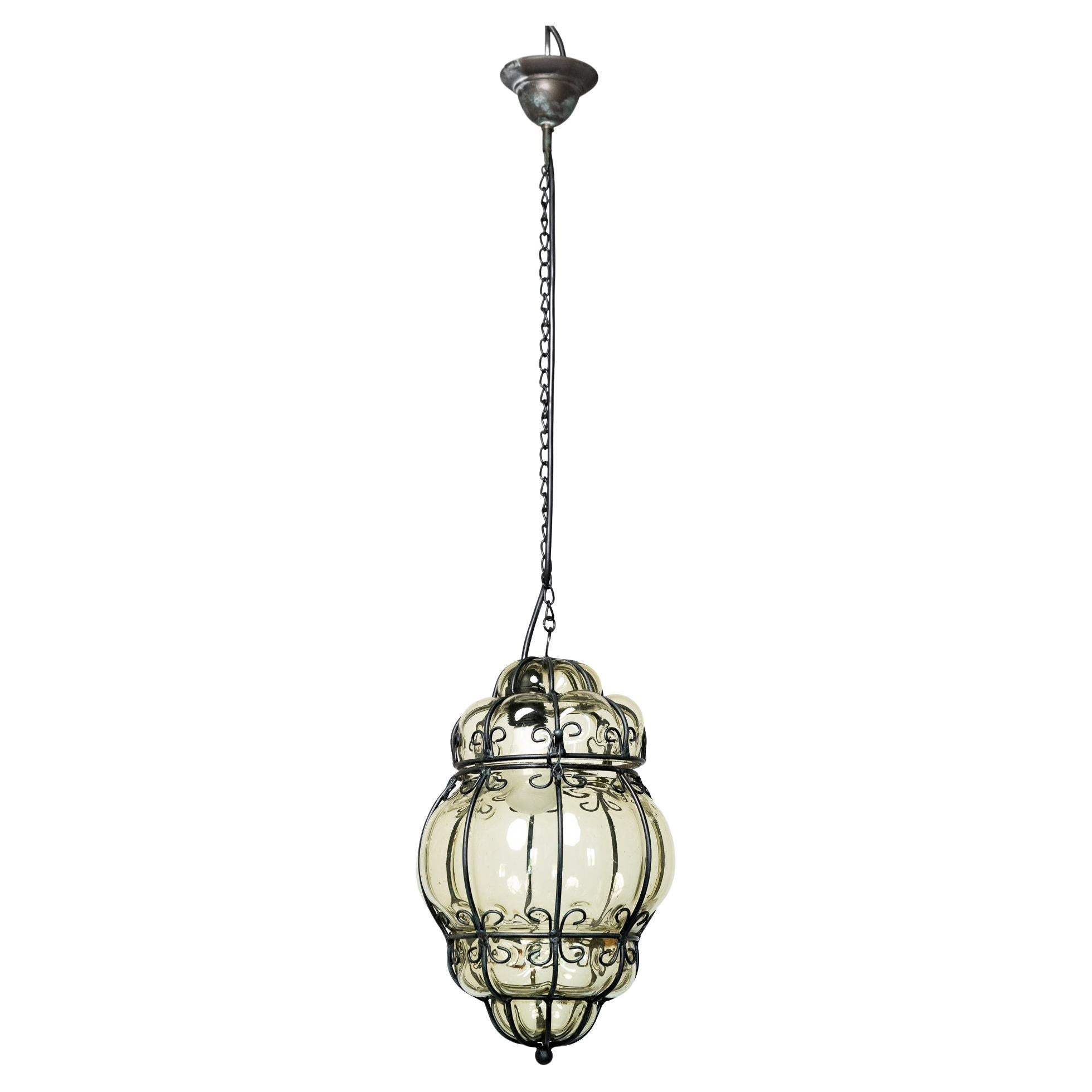 Murano blown glass pendant chandelier, 1960s