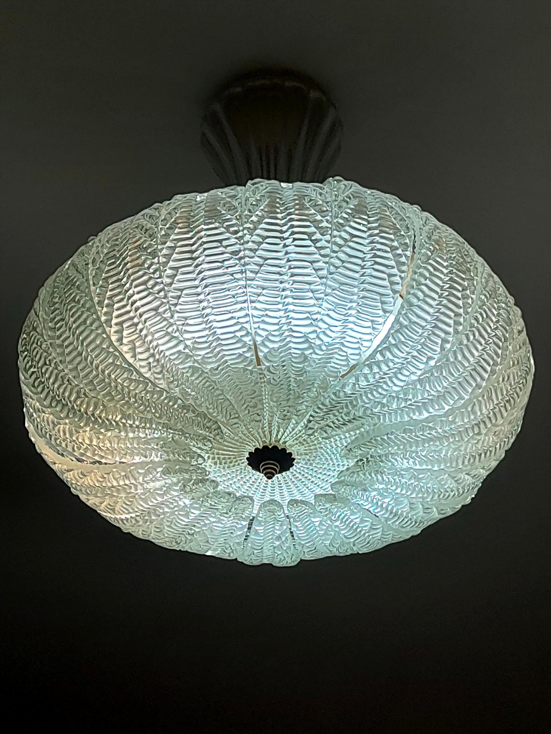 Mid-20th Century lampadario a sospensione originale anni 50 barovier & toso - 6 disponibles en vente