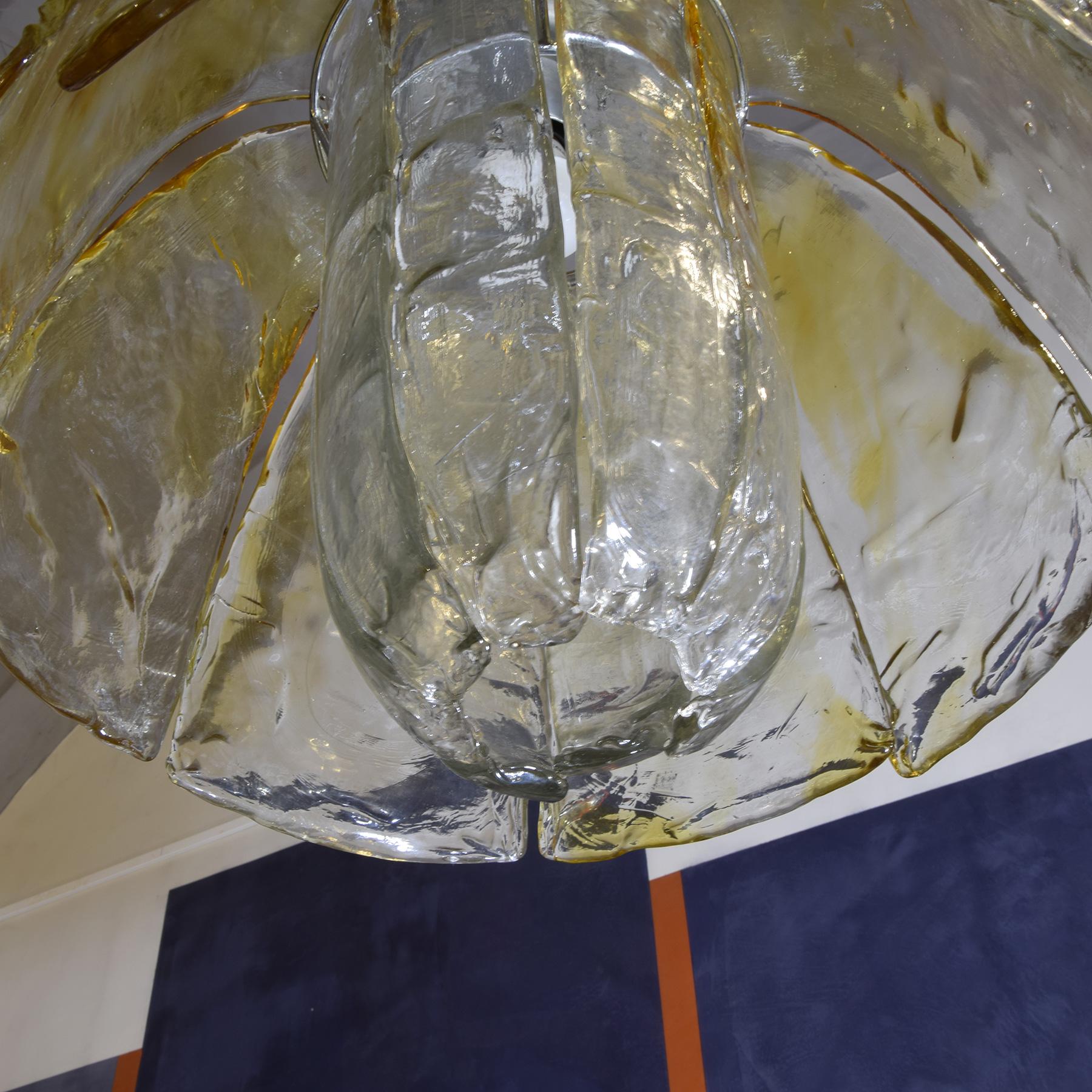 Lampadario a sospensione vetro di Murano anni 70. in vendita 3