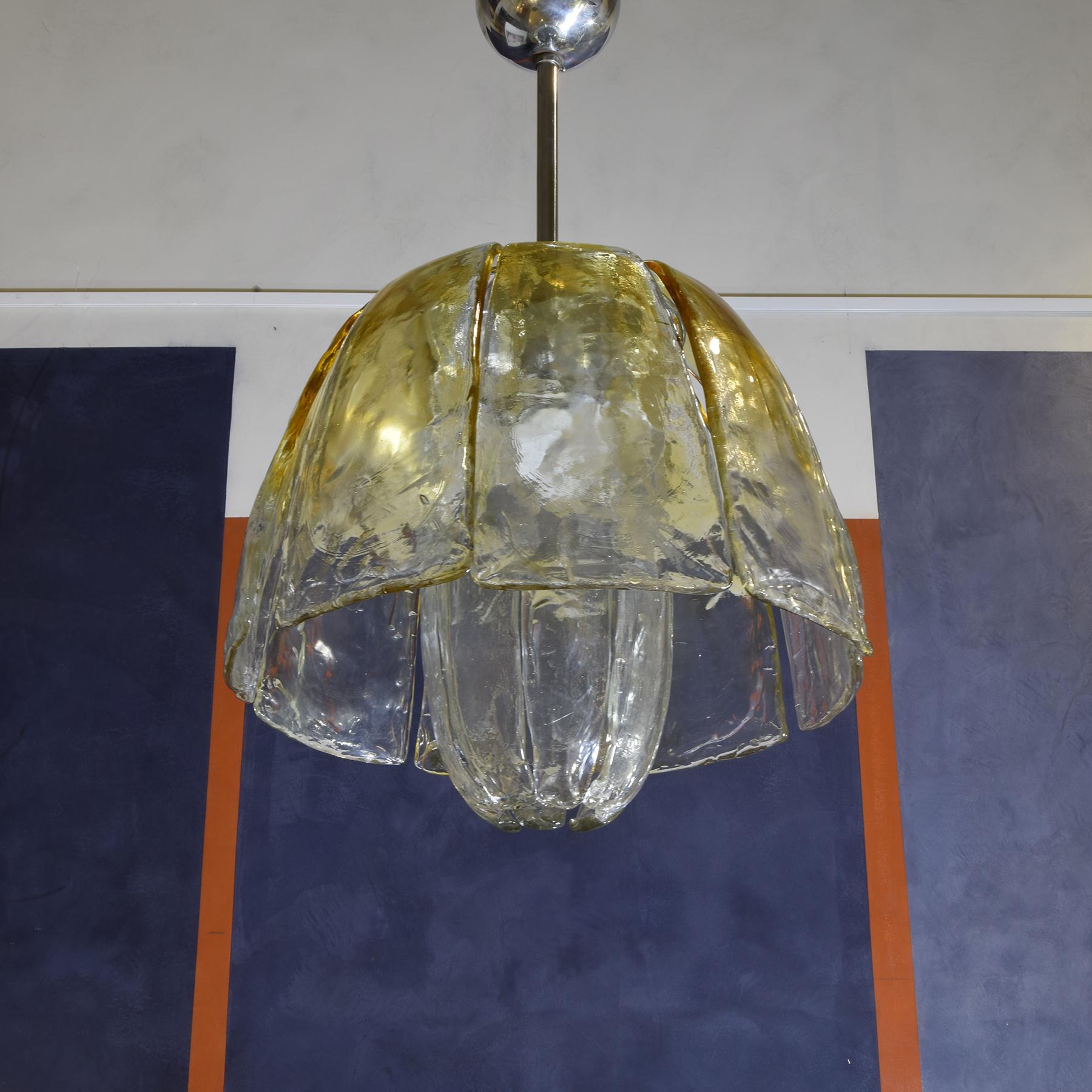 Vetro di Murano Lampadario a sospensione vetro di Murano anni 70. in vendita